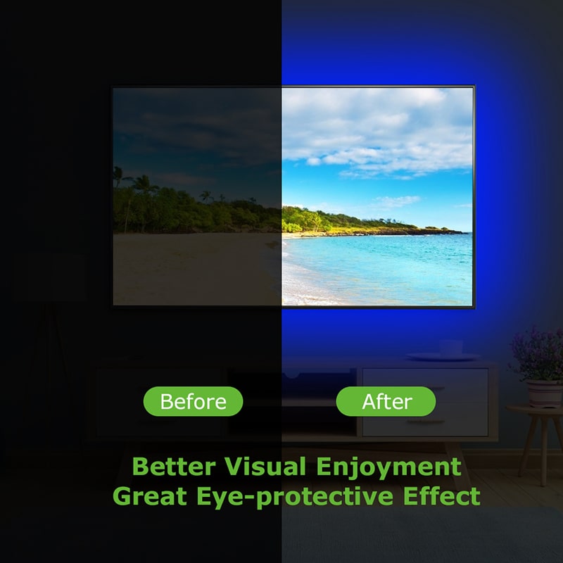 TV Baggrundsbelysning LED Strip – 16 Farver, USB - - LED Strip Light - {{ product_tags }