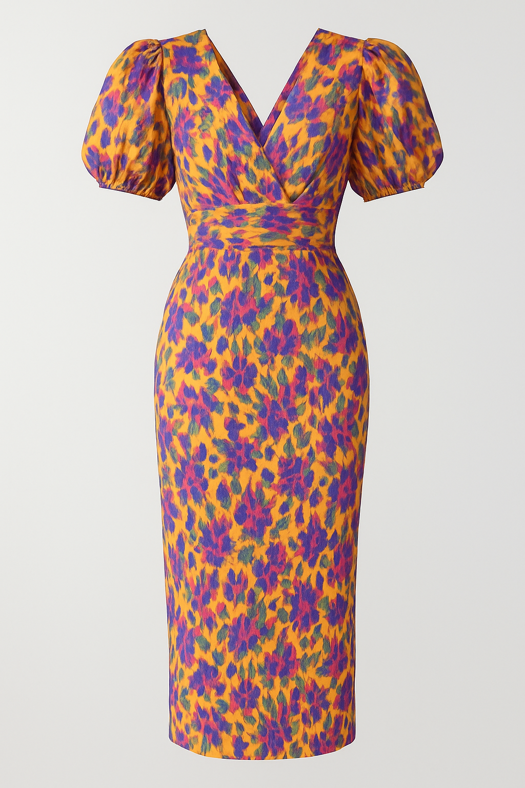 Emery – Elegant midi-kjole med puffærmer og blomsterprint til en chic sommer - Gul - Emery – Elegant midi-kjole med puffærmer og blomsterprint til en chic sommer - €25 - {{ product_tags }