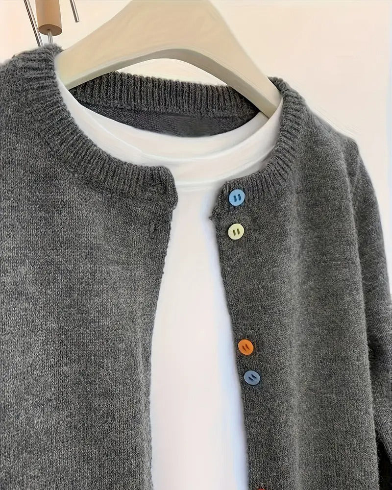 Malin | Relaxed-Fit Solid-Farve Long-Sleeve Cardigan