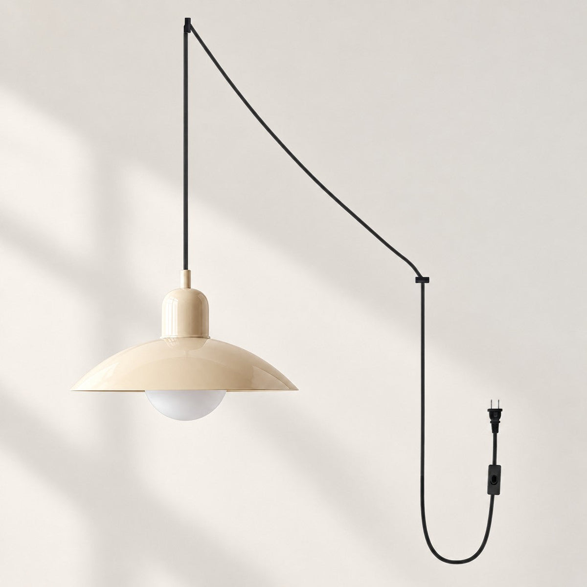 Mid Century Bauhaus Stikkontakt Pendellampe - Hvid - Home Decor - {{ product_tags }