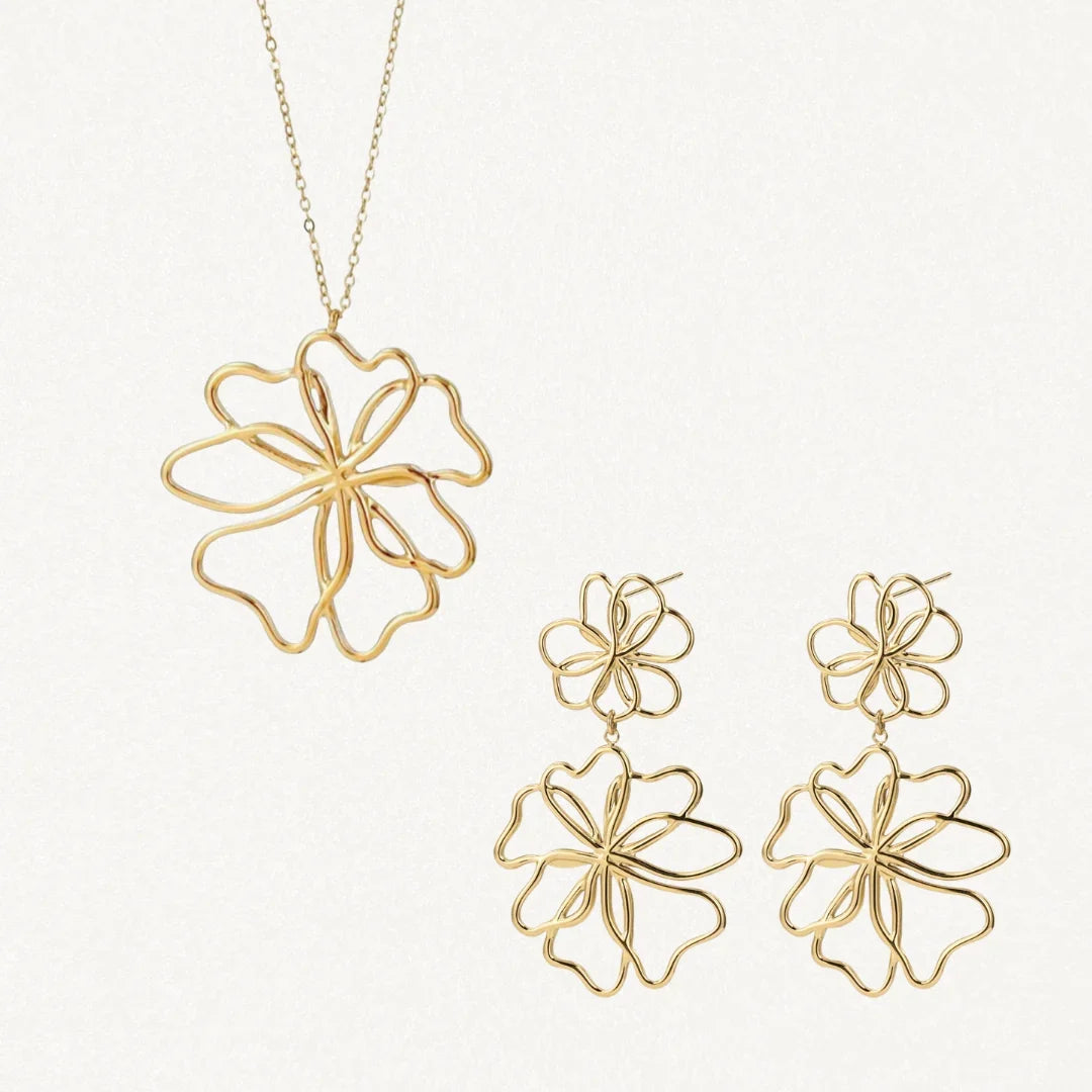 VERONICA Guldtonet Smykkesaet - Guld - Jewelry Set - {{ product_tags }