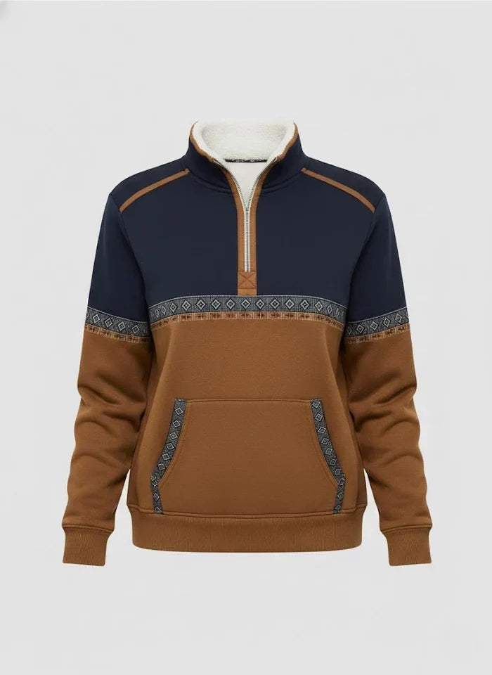 Dame Halv-Lynlaas Sweater med Sherpa-Krave - - Sweater - {{ product_tags }
