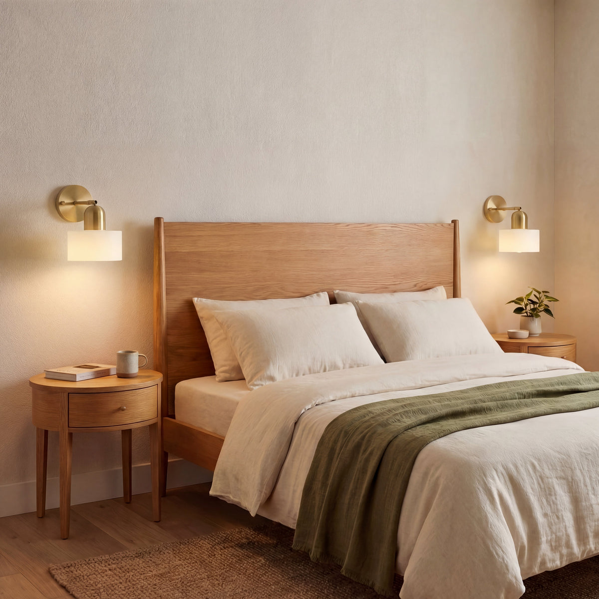 Bauhaus Væglampe i Farvet Glas - Moderne Planmonteret Lampe