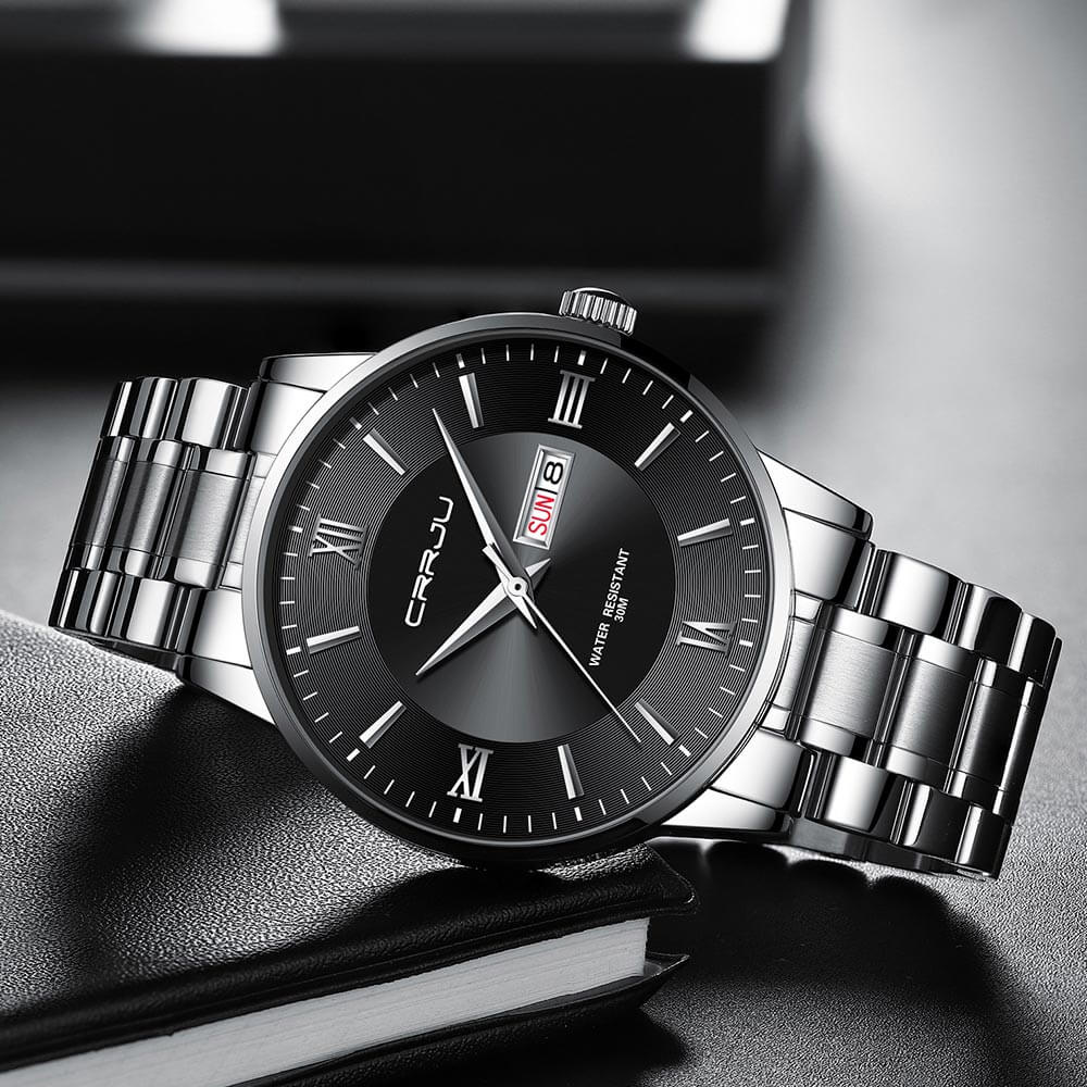 Alma | Herrer sportsur sort - Vandtæt silikonekronograf med dato og stopur - - watches - {{ product_tags }