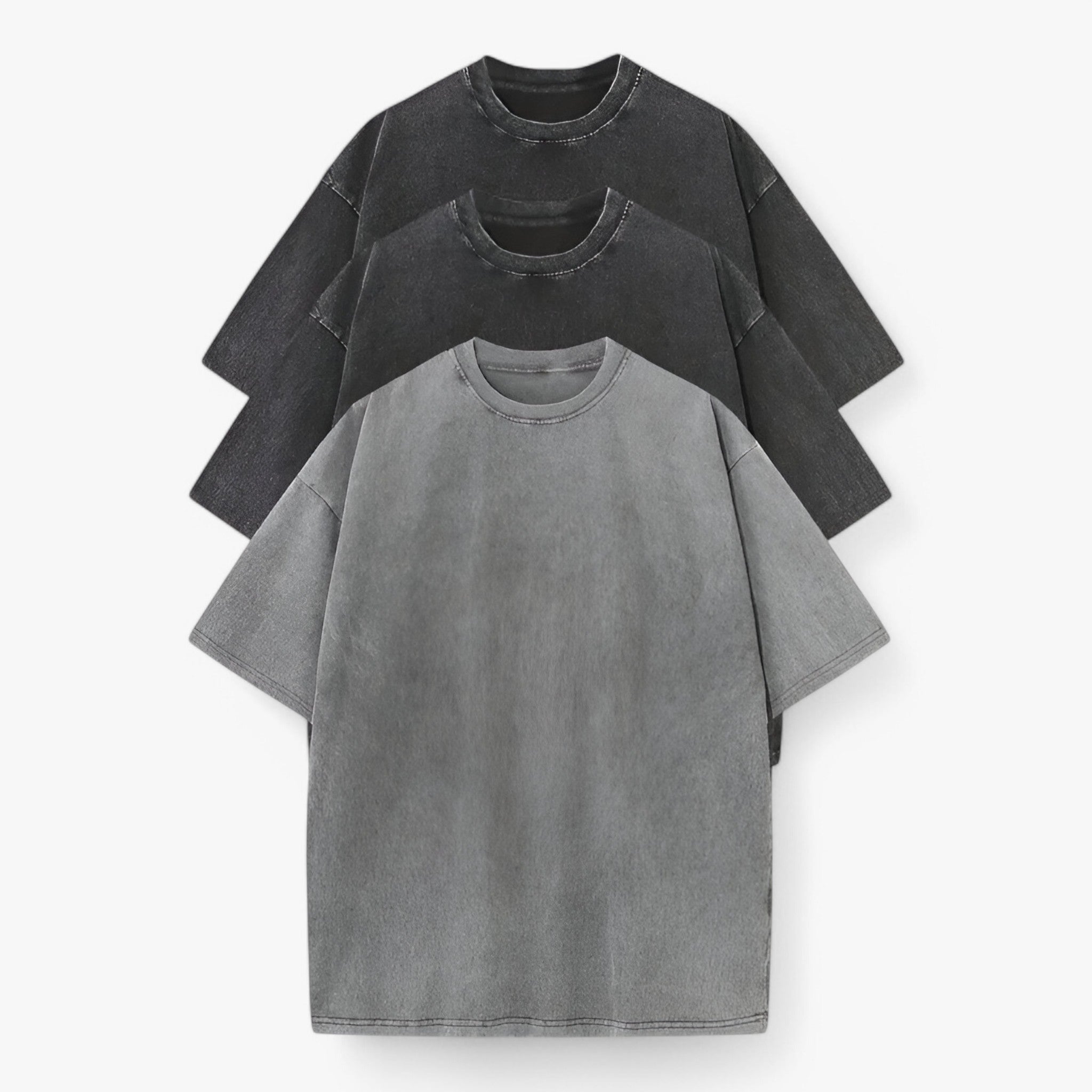 Alex | Sæt af 3 bomulds-T-shirts - Sort+sort+grå - Alex | Sæt af 3 bomulds-T-shirts - €25 - {{ product_tags }