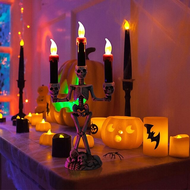 Skelet-kandelaber LED Lysestage - Uhyggelig Bordlampe - - Home & Garden > Decor > Home Fragrance Accessories > Candle Holders - {{ product_tags }
