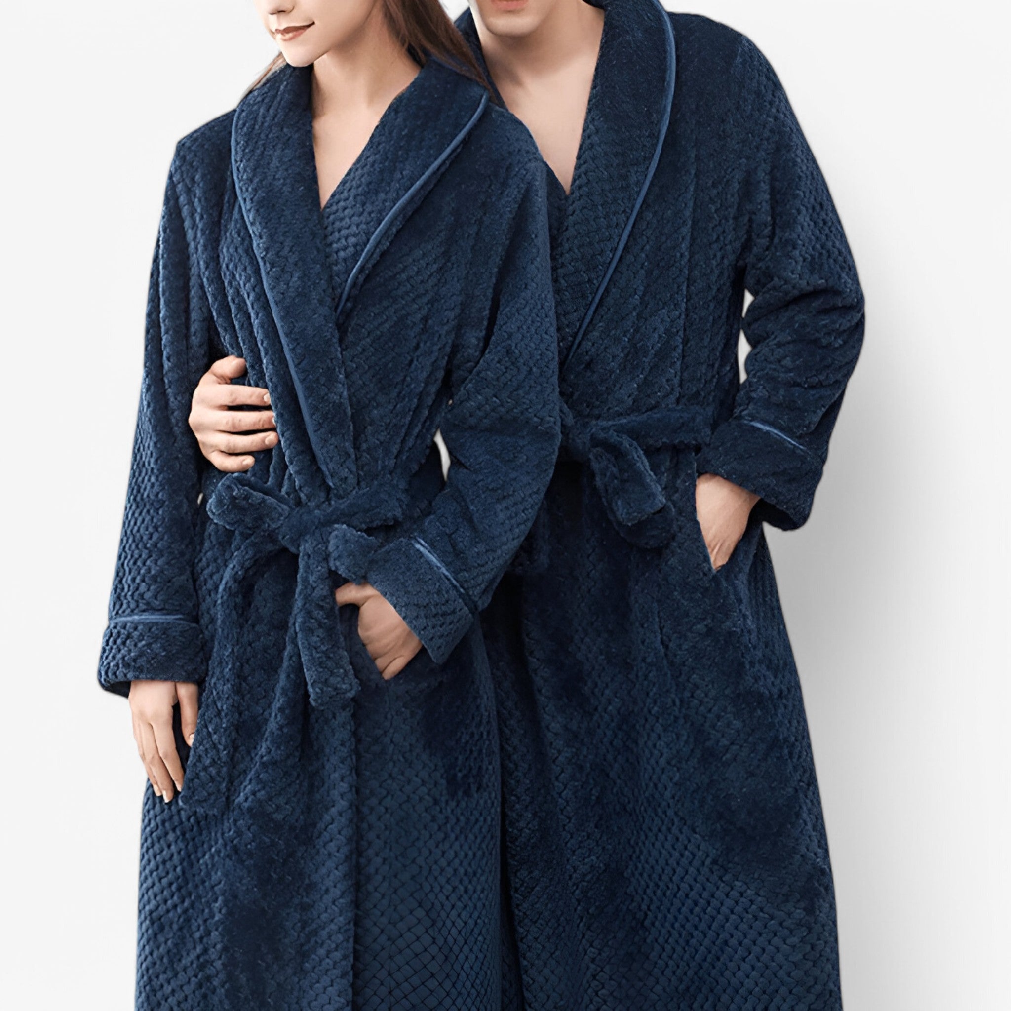 Sofia | Blød Fleece Badekåbe - Marineblå - women's fashion - {{ product_tags }