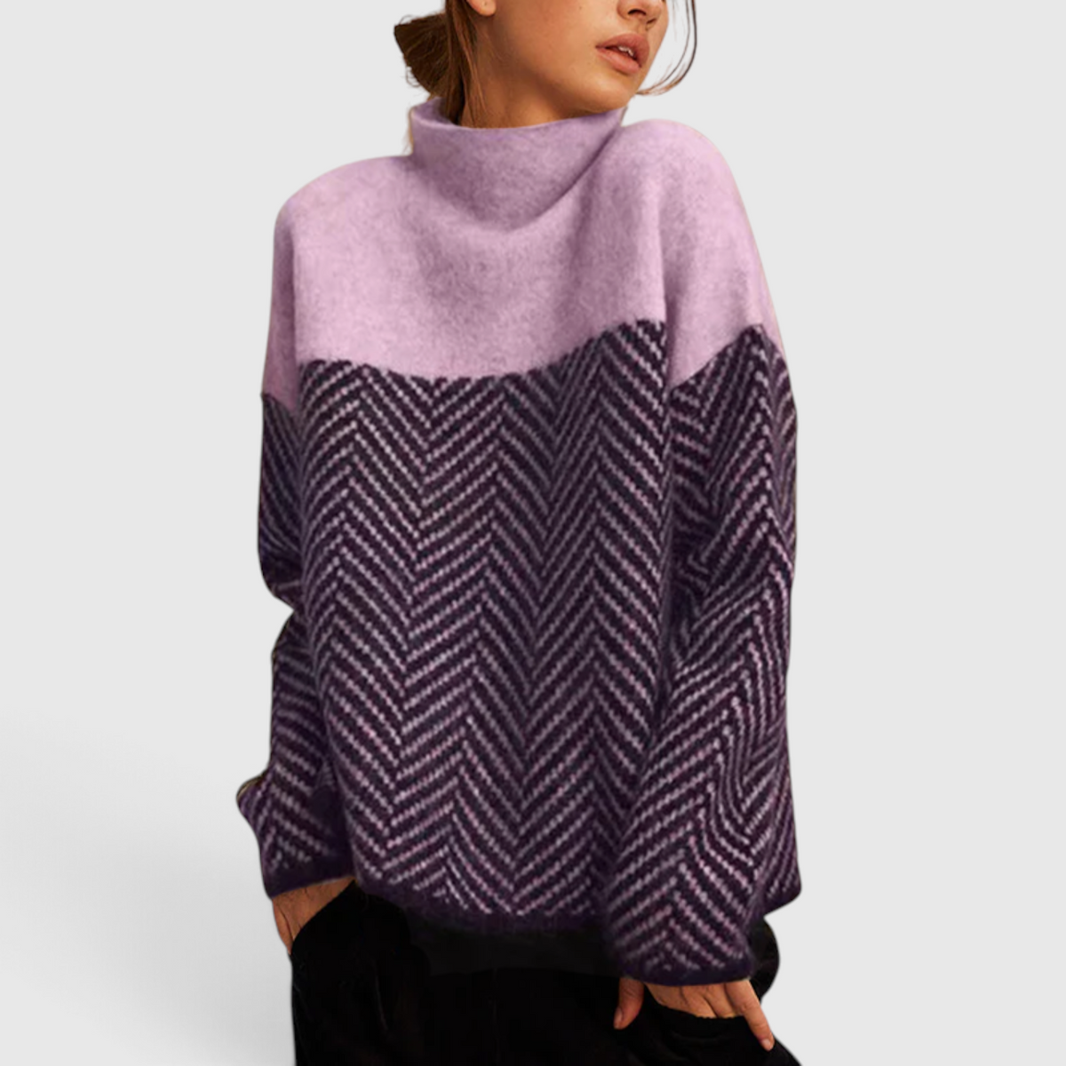 Dame Cashmere Turtleneck Sweater - Blød Strikpullover
