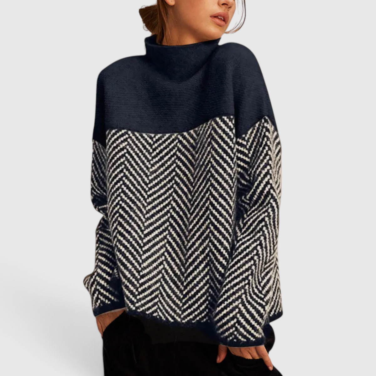 Dame Cashmere Turtleneck Sweater - Blød Strikpullover