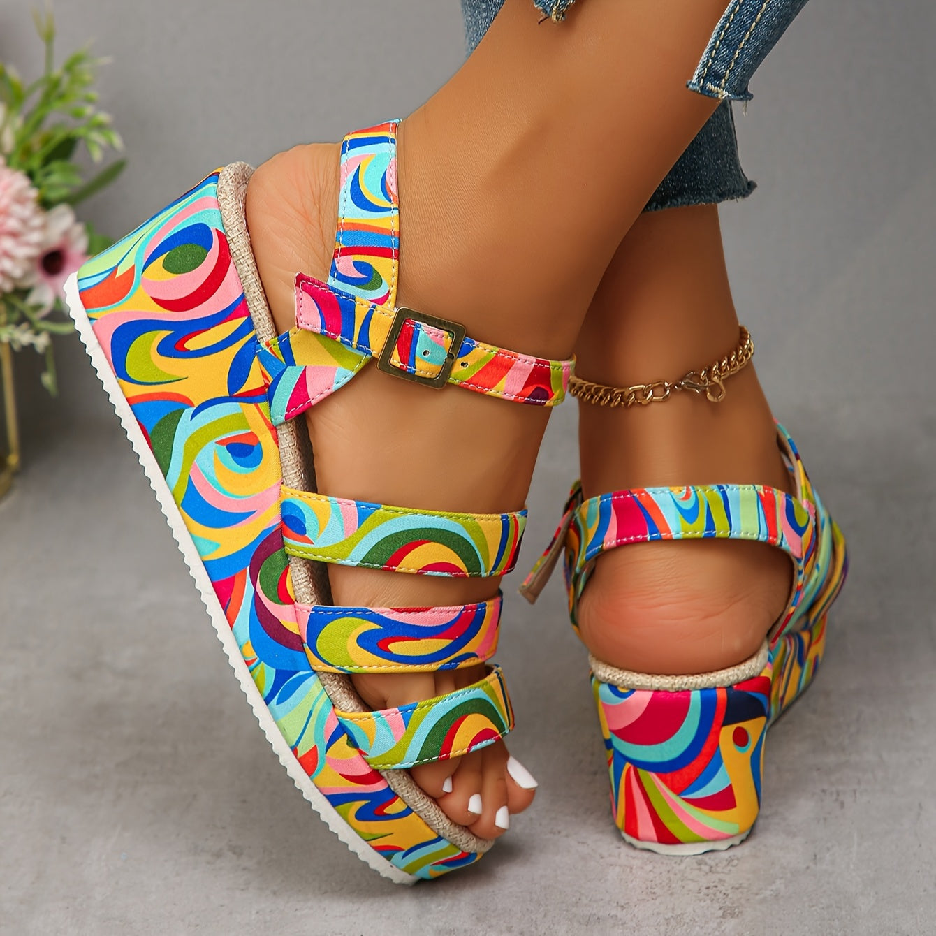 Selora | Platform ankelremsandaler