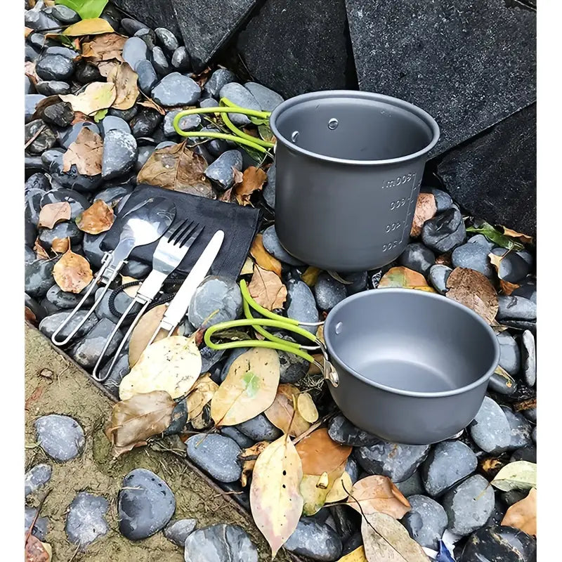 Kompakt grydesæt til camping med bestik - - house & garden - {{ product_tags }