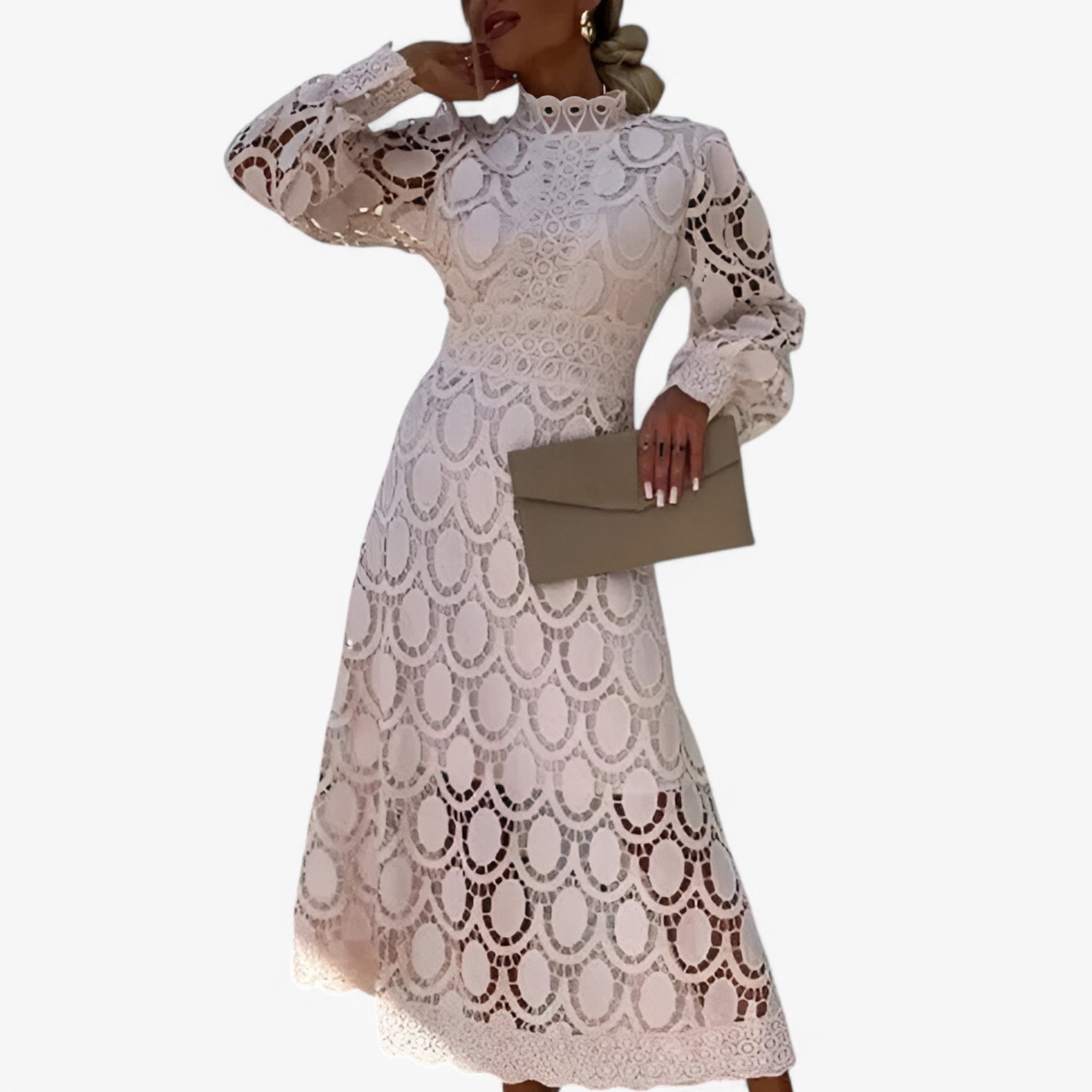 Lola | Elegant kjole - Abrikos - women's fashion - {{ product_tags }
