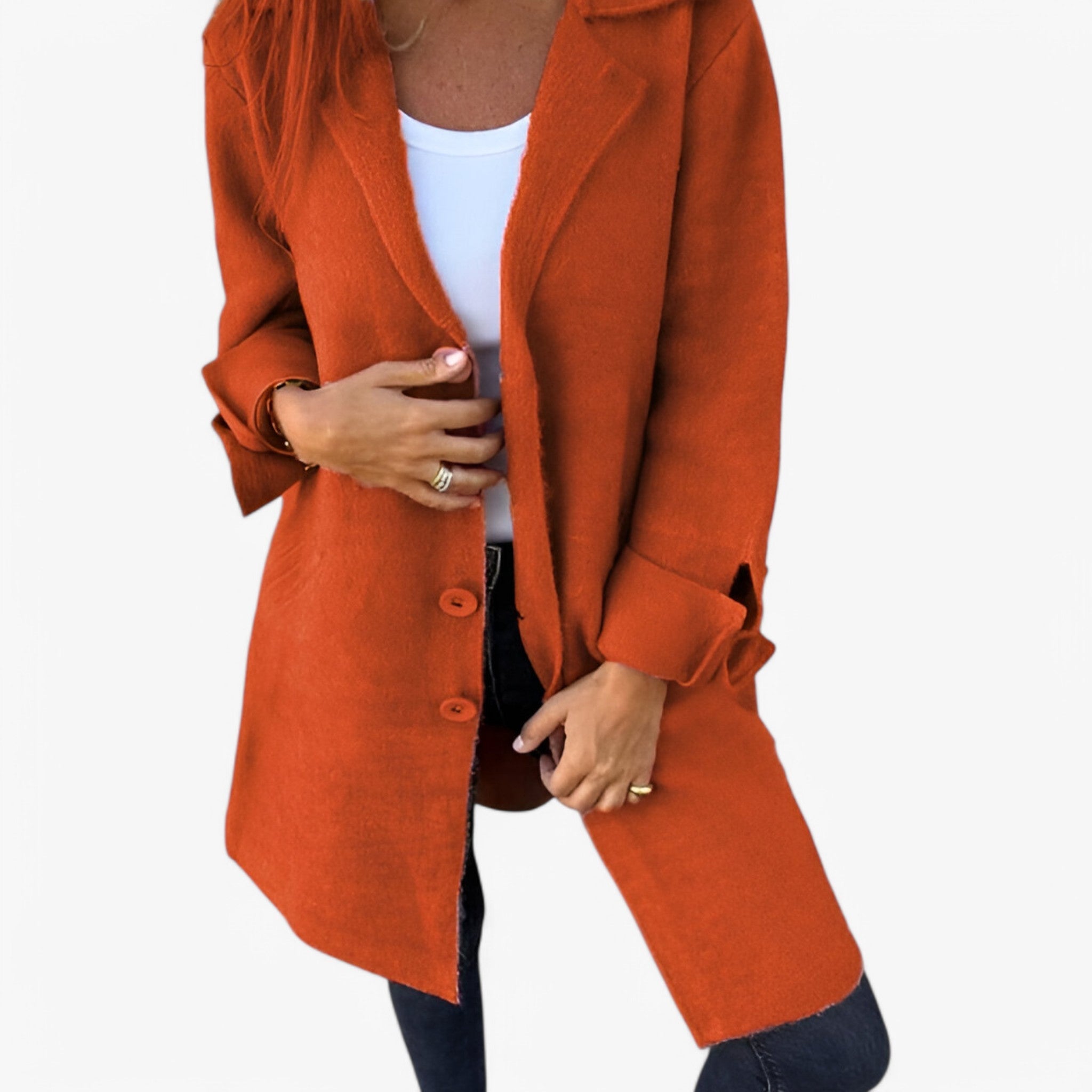 Milena | Uldjakke - Modebevidst og varm - Orange - women's fashion - {{ product_tags }
