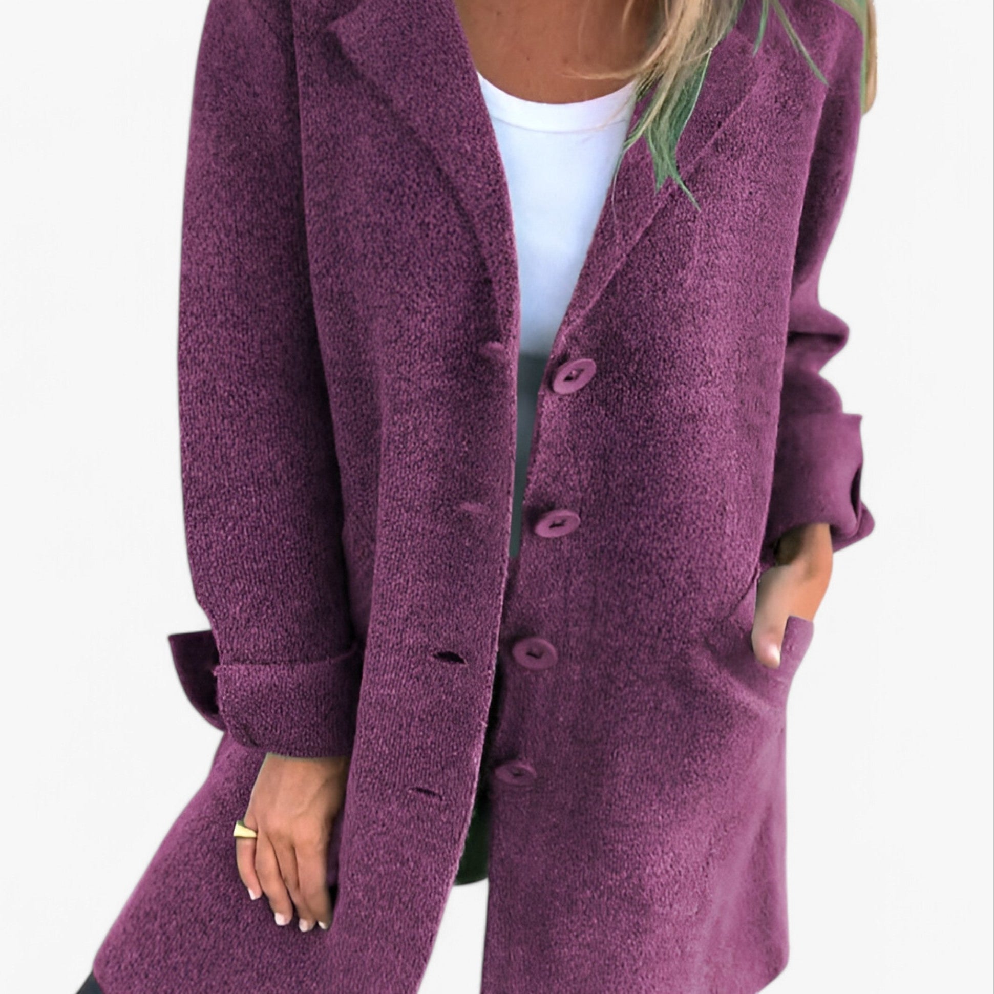 Milena | Uldjakke - Modebevidst og varm - Viola - women's fashion - {{ product_tags }