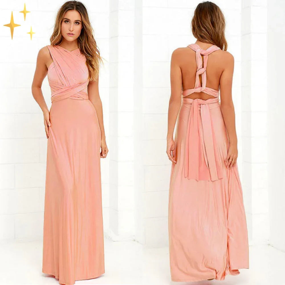Dame Multiway Wrap Maxikjole - Pink - Dress - {{ product_tags }