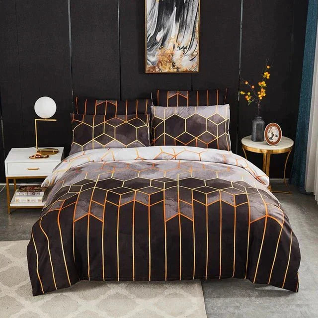 Luxe Layer - Komfortdyne 'Geometrisk Mønster' forfriskende og åndbar - Grå - house & garden - {{ product_tags }
