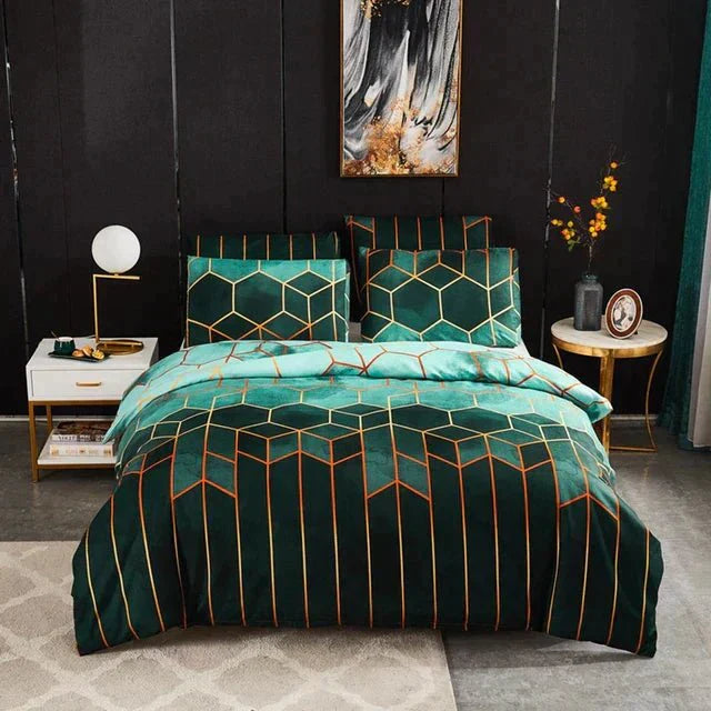 Luxe Layer - Komfortdyne 'Geometrisk Mønster' forfriskende og åndbar - Grøn - house & garden - {{ product_tags }