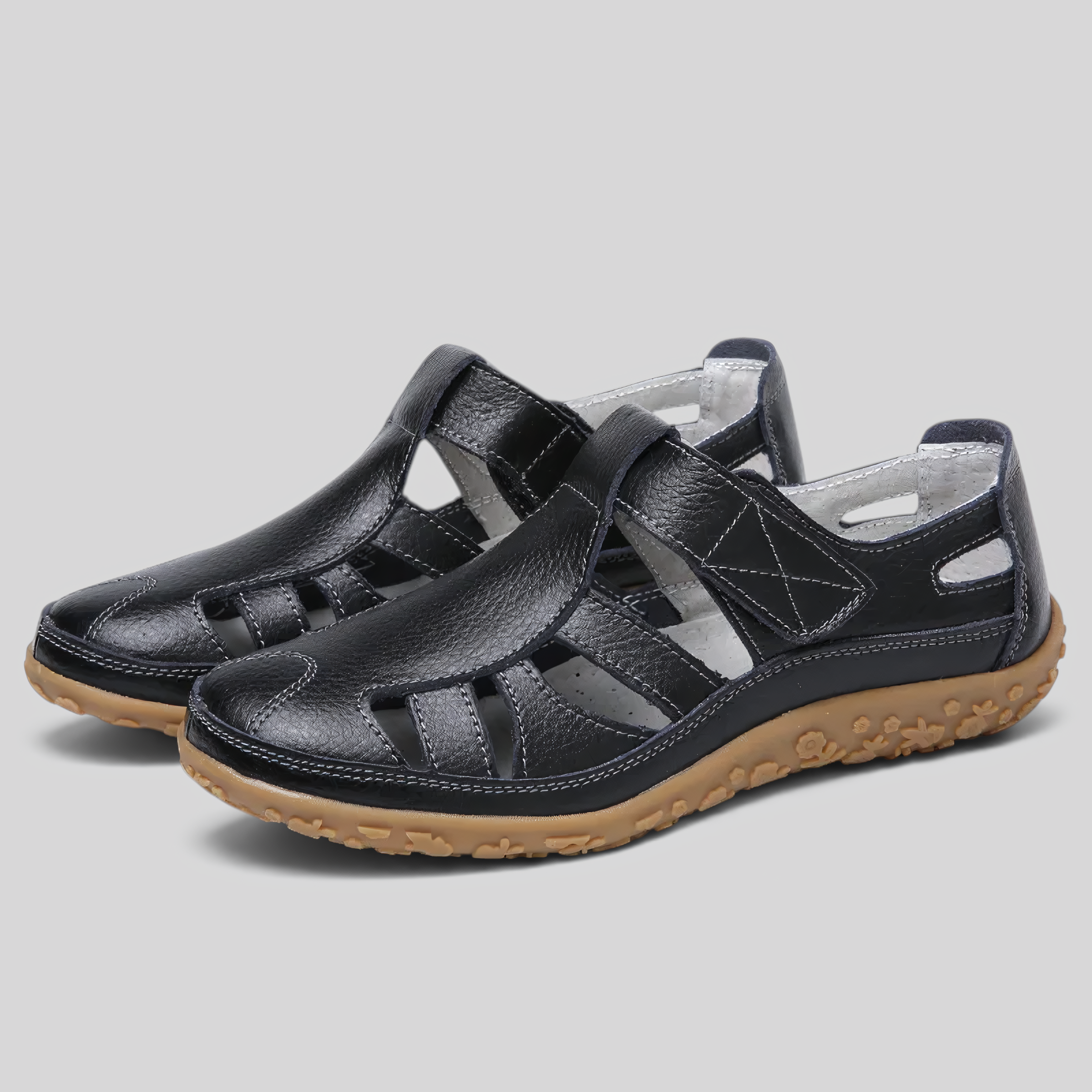 Damesandaler - Ortopædiske, skridsikre og komfortable - Sort - image_ai - {{ product_tags }