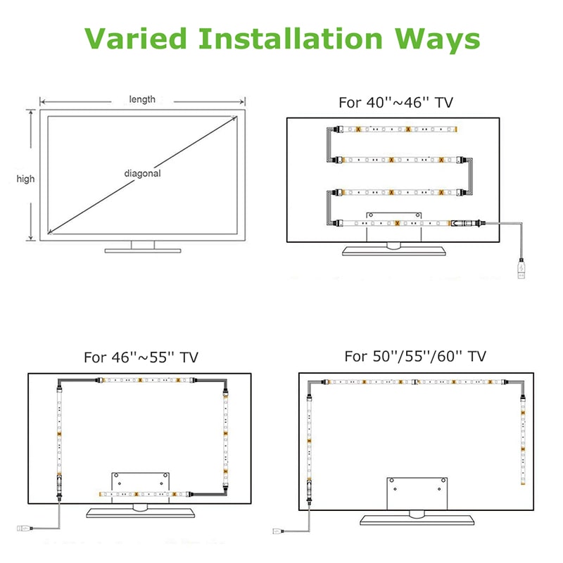 TV Baggrundsbelysning LED Strip – 16 Farver, USB - - LED Strip Light - {{ product_tags }
