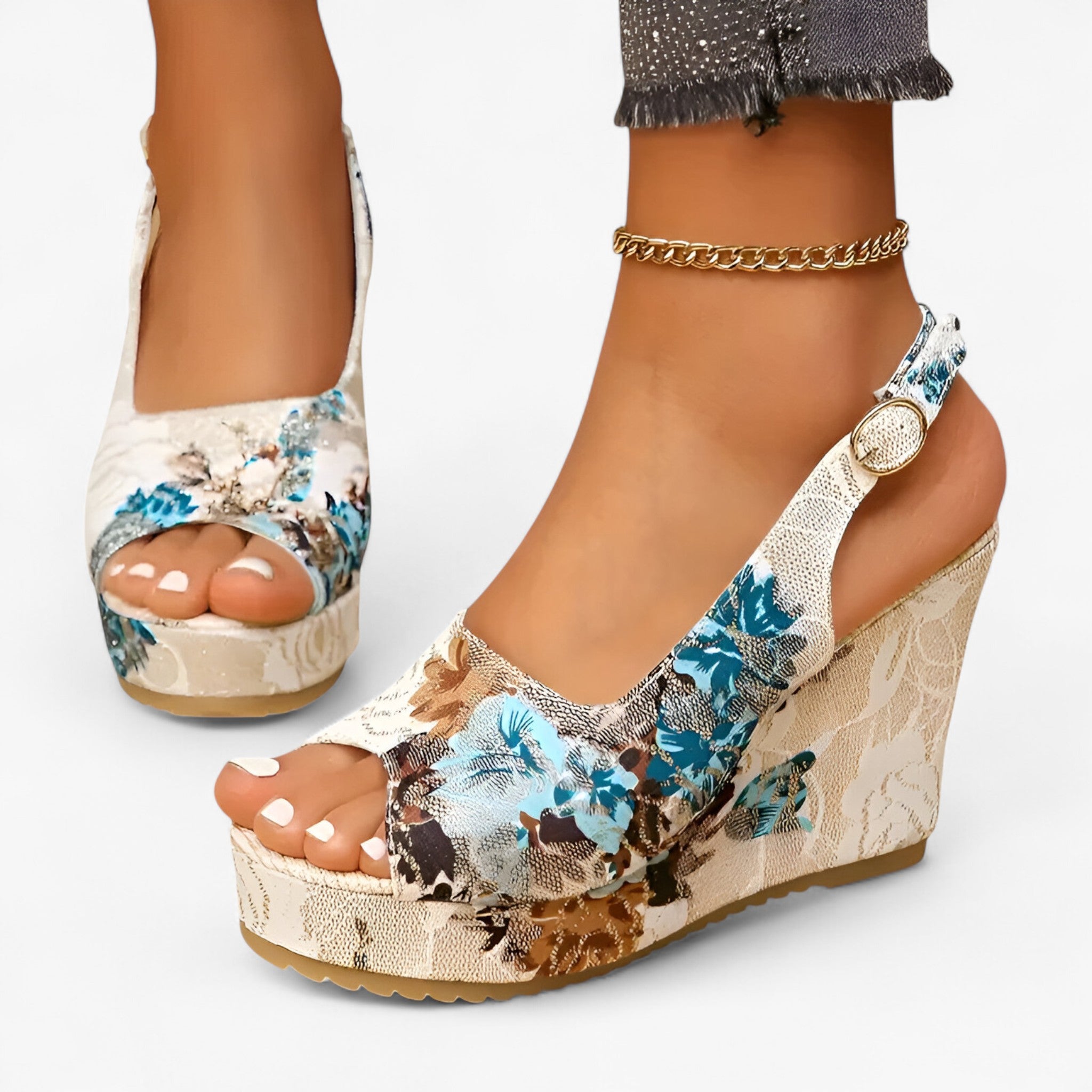 Abella | Blomstrede sandaler - Feminine og komfortable - - women's fashion - {{ product_tags }
