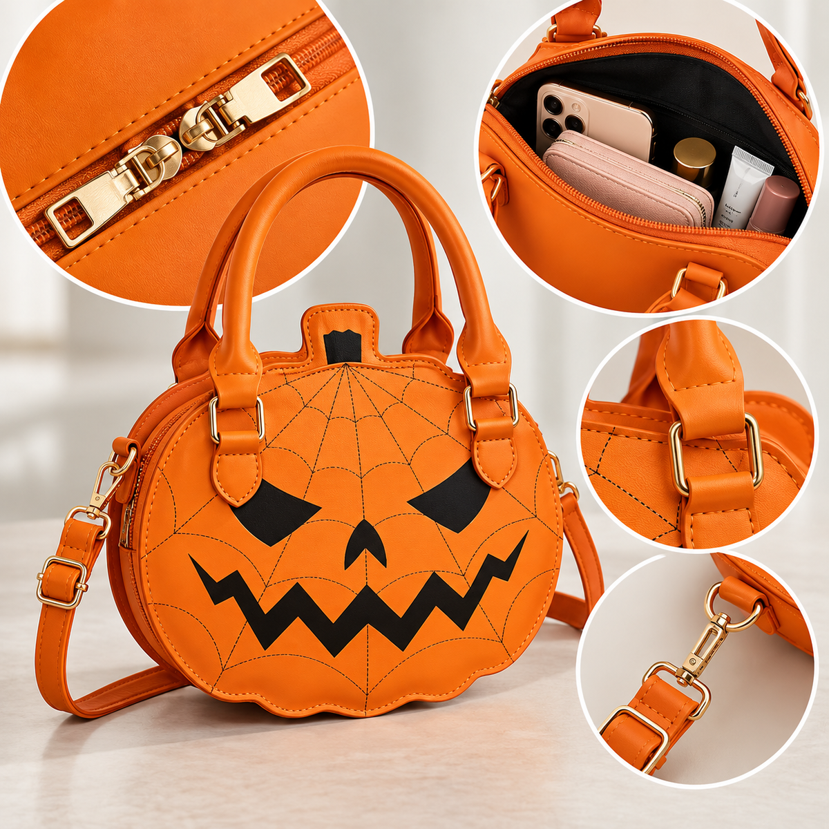 Græskar Håndtaske i Kunstlæder - Halloween Accessory