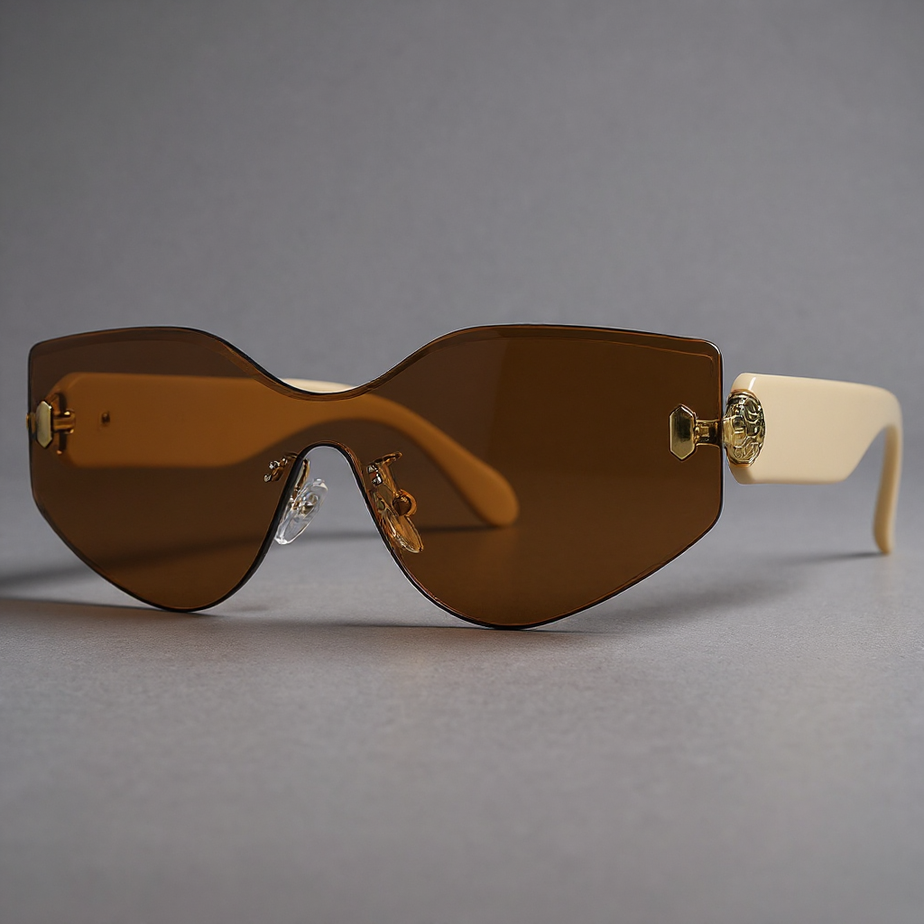 Solbriller - Oversized, rammeløse med gradientlinser & guld hardware