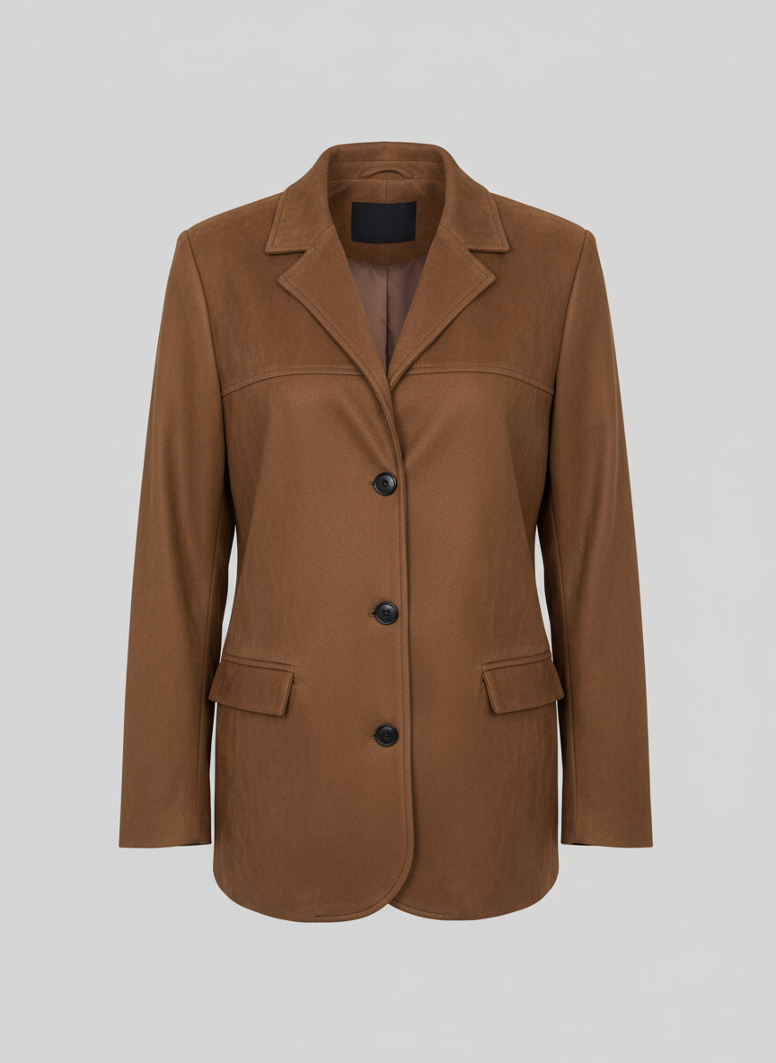 Emilia | Ruskindsjakke - Ubesværet Skræddersyet Pasform - Brun - coats - {{ product_tags }