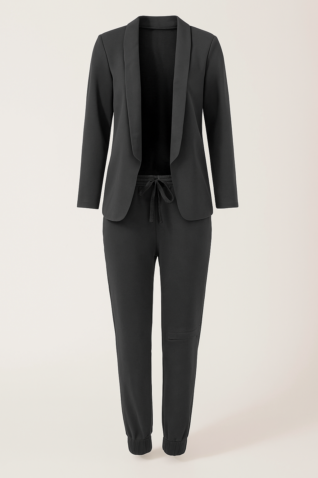 Amelie | Damen Blazer-Set med joggingbukser - Grå - Amelie | Damen Blazer-Set med joggingbukser- €25 - {{ product_tags }
