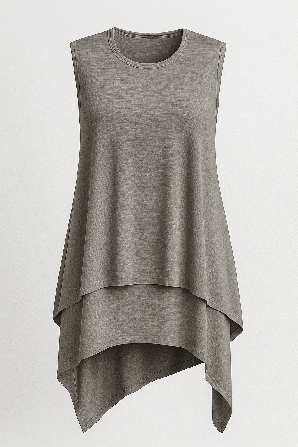 Aria | Flydende asymmetrisk ærmeløs top - Grau - Aria | Flydende asymmetrisk ærmeløs top - €25 - {{ product_tags }