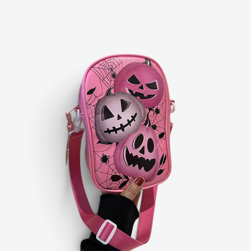 Halloween Græskar Skuldertaske - Kompakt PU, Festlig Stil - Pink Standard - Gifts – Seasonal – Halloween - {{ product_tags }