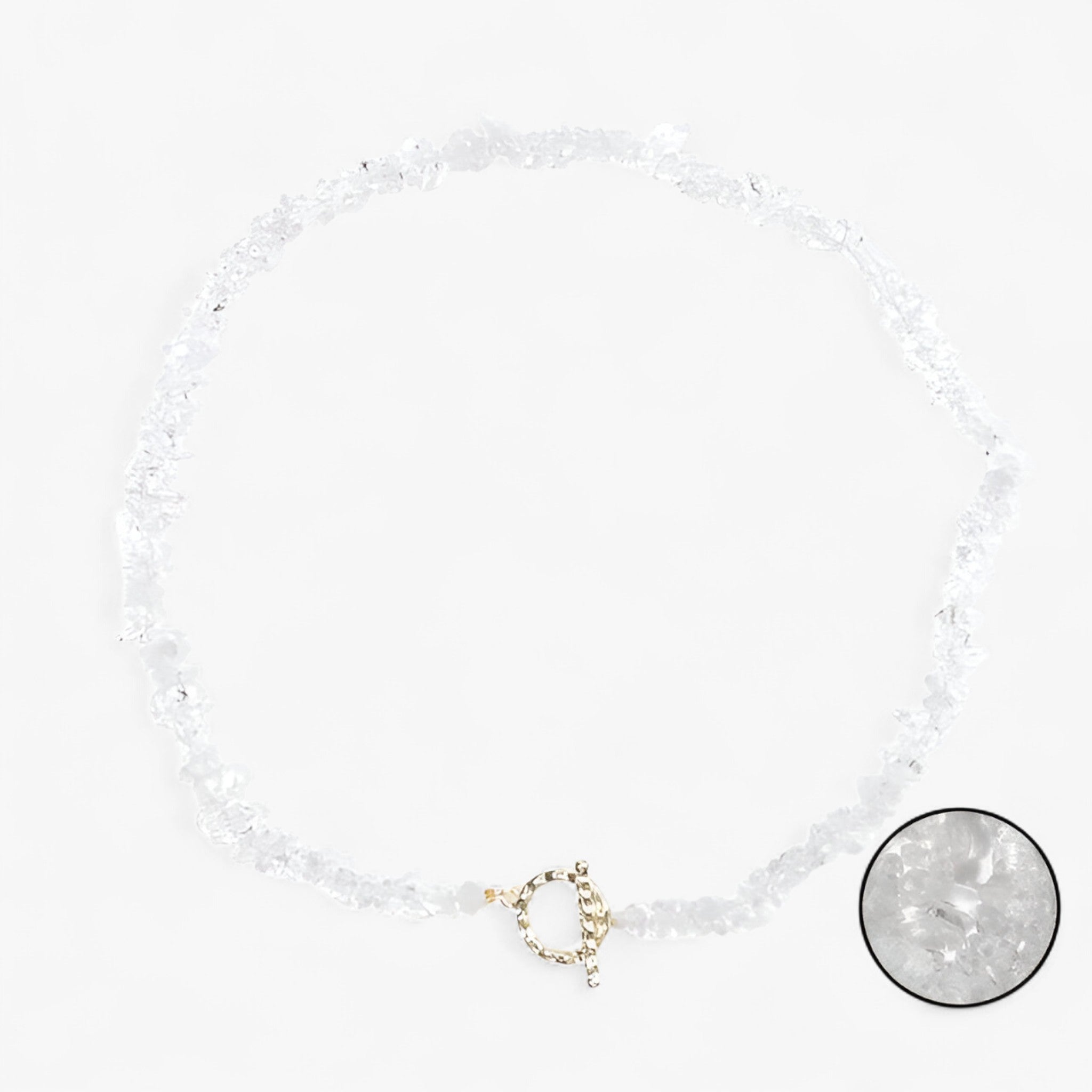 Bohemisk halssmykke med semipræcieuse sten, naturlige sten og stenperler - Hvid Kvarts - Bohemisk halssmykke med semipræcieuse sten, naturlige sten og stenperler - €25 - {{ product_tags }