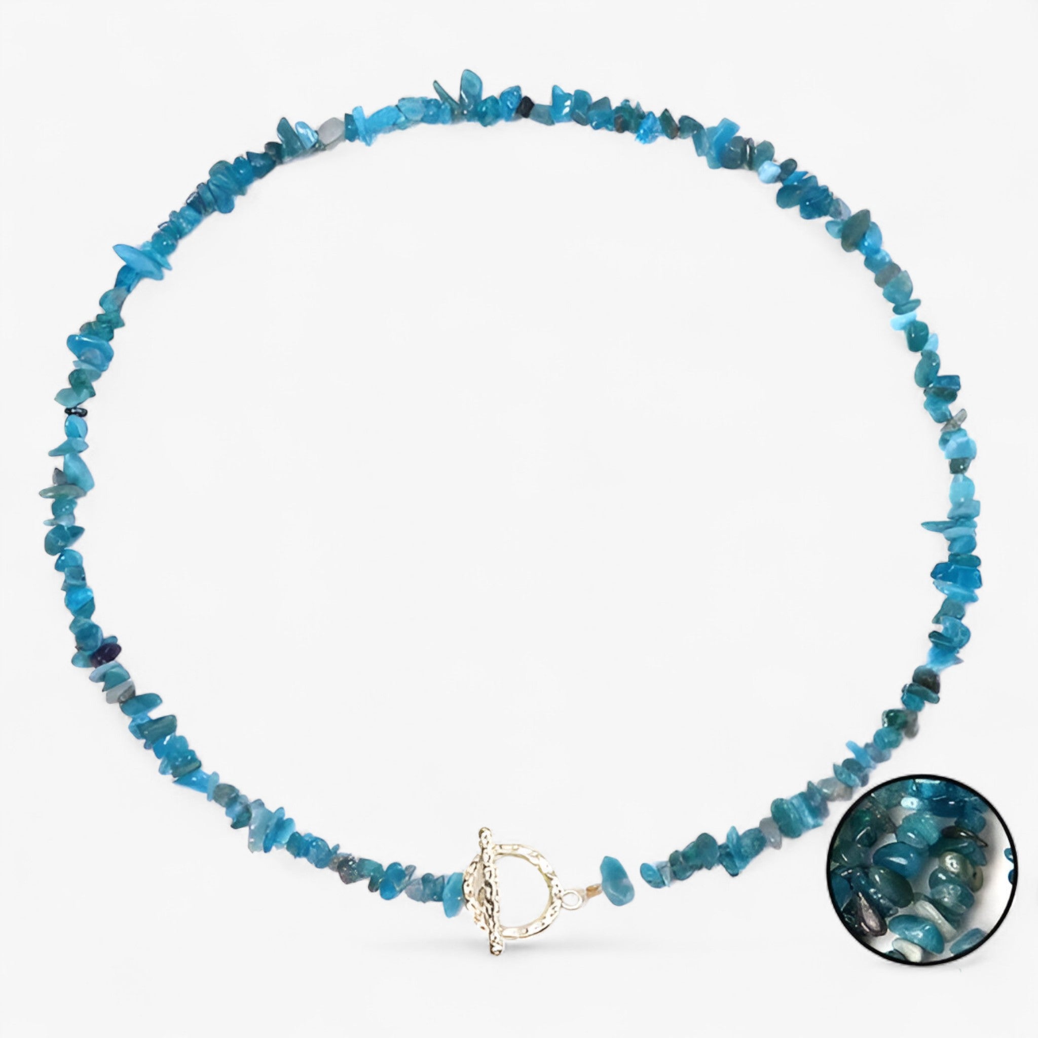 Bohemisk halssmykke med semipræcieuse sten, naturlige sten og stenperler - Apatit - Bohemisk halssmykke med semipræcieuse sten, naturlige sten og stenperler - €25 - {{ product_tags }