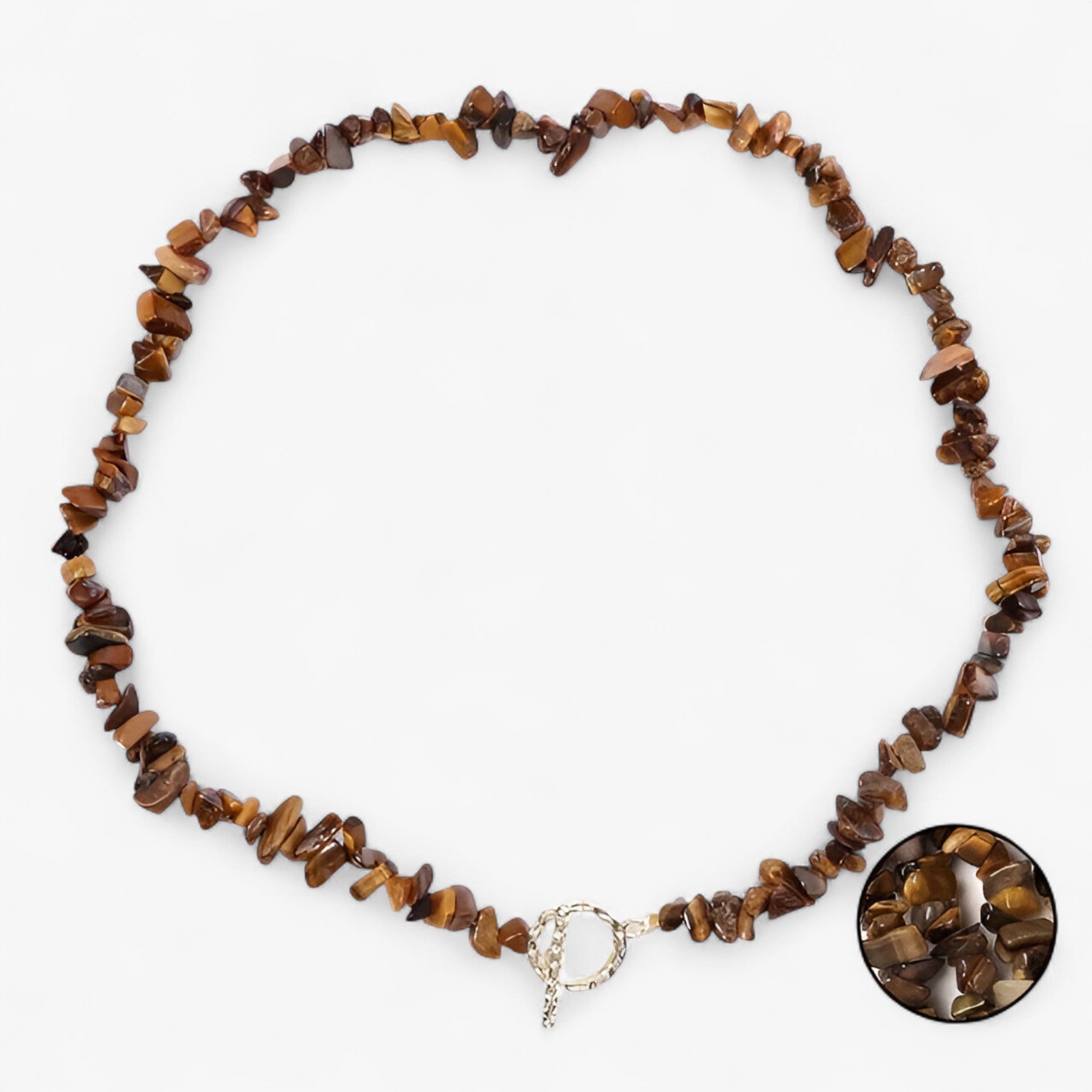 Bohemisk halssmykke med semipræcieuse sten, naturlige sten og stenperler - Tigerøje - Bohemisk halssmykke med semipræcieuse sten, naturlige sten og stenperler - €25 - {{ product_tags }