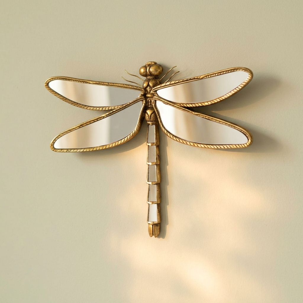 Guldsmed og Sommerfugl Dekorativt Vaegspejl - - Wall Mirror - {{ product_tags }