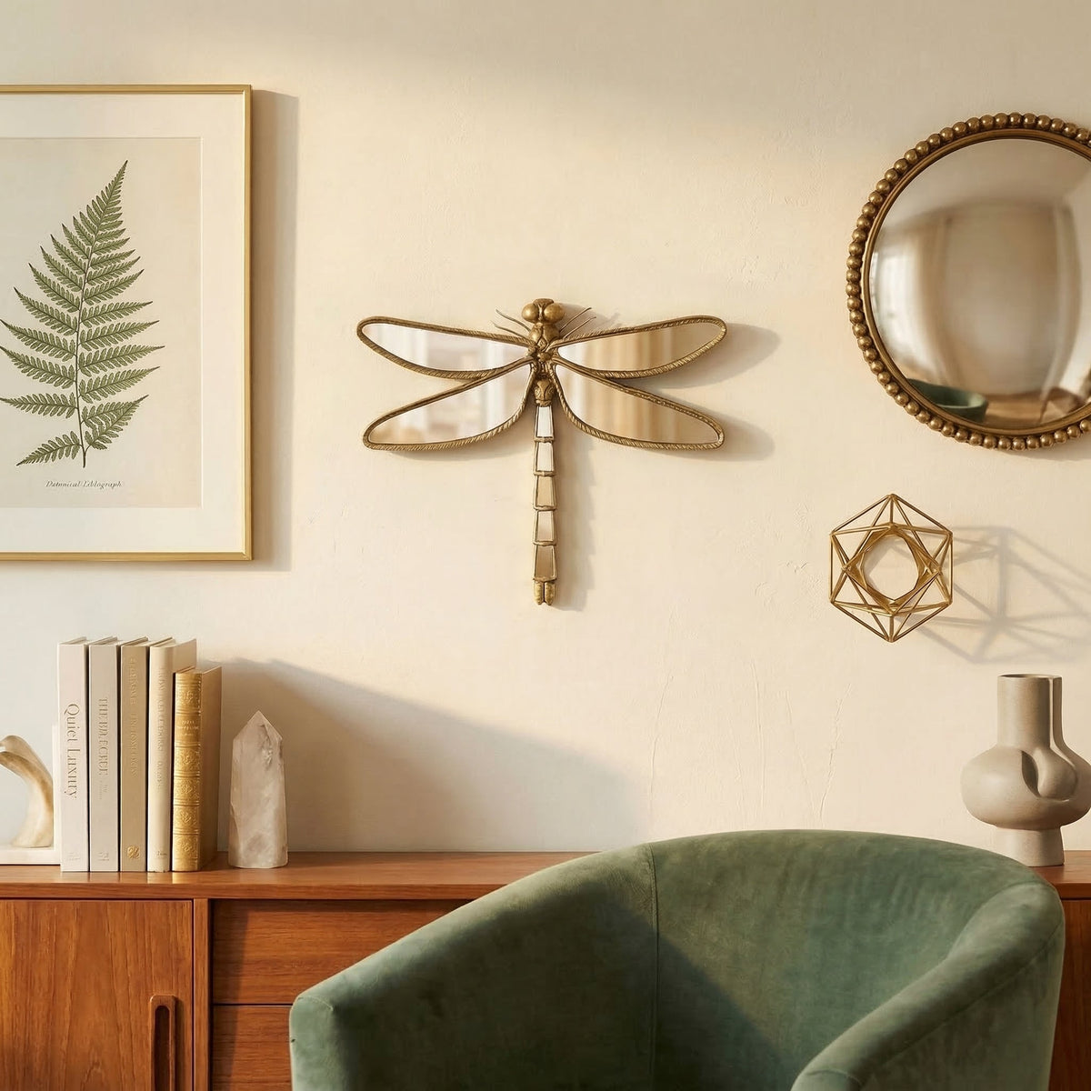 Guldsmed og Sommerfugl Dekorativt Vaegspejl - - Wall Mirror - {{ product_tags }