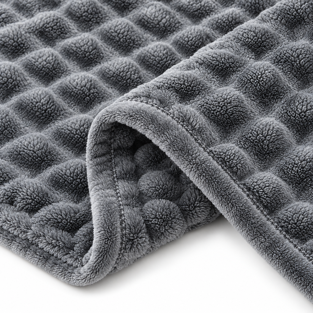 Struktureret Koralfleece Plaid til Sofa og Seng - - Huis en tuin > Linnengoed > Beddengoed > Dekens - {{ product_tags }