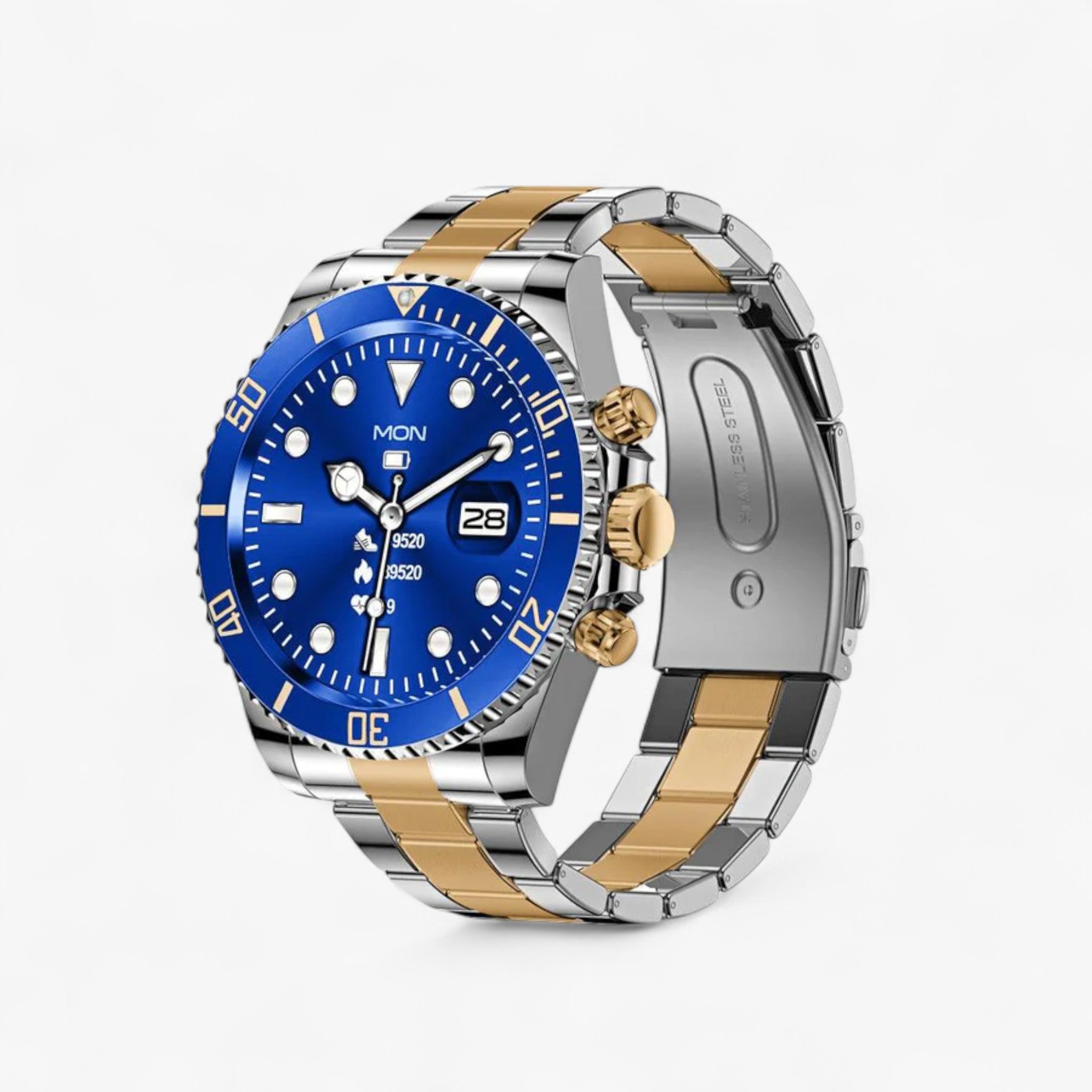 Hulk™ Smartwatch - Elegant med pulsmåler - Blå Guld - watches - {{ product_tags }