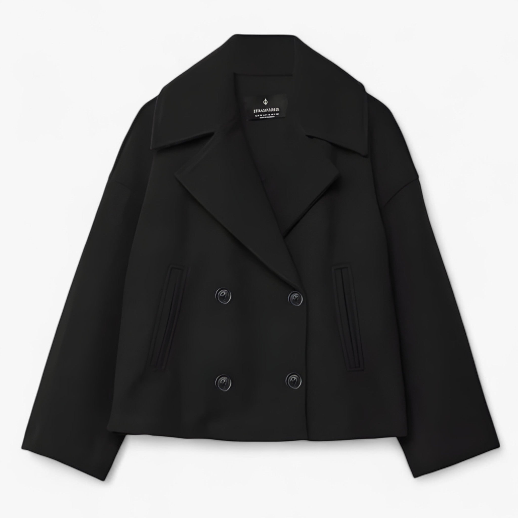 Estelle | Kort uldfrakke – Elegant varme - Sort - women's fashion - {{ product_tags }
