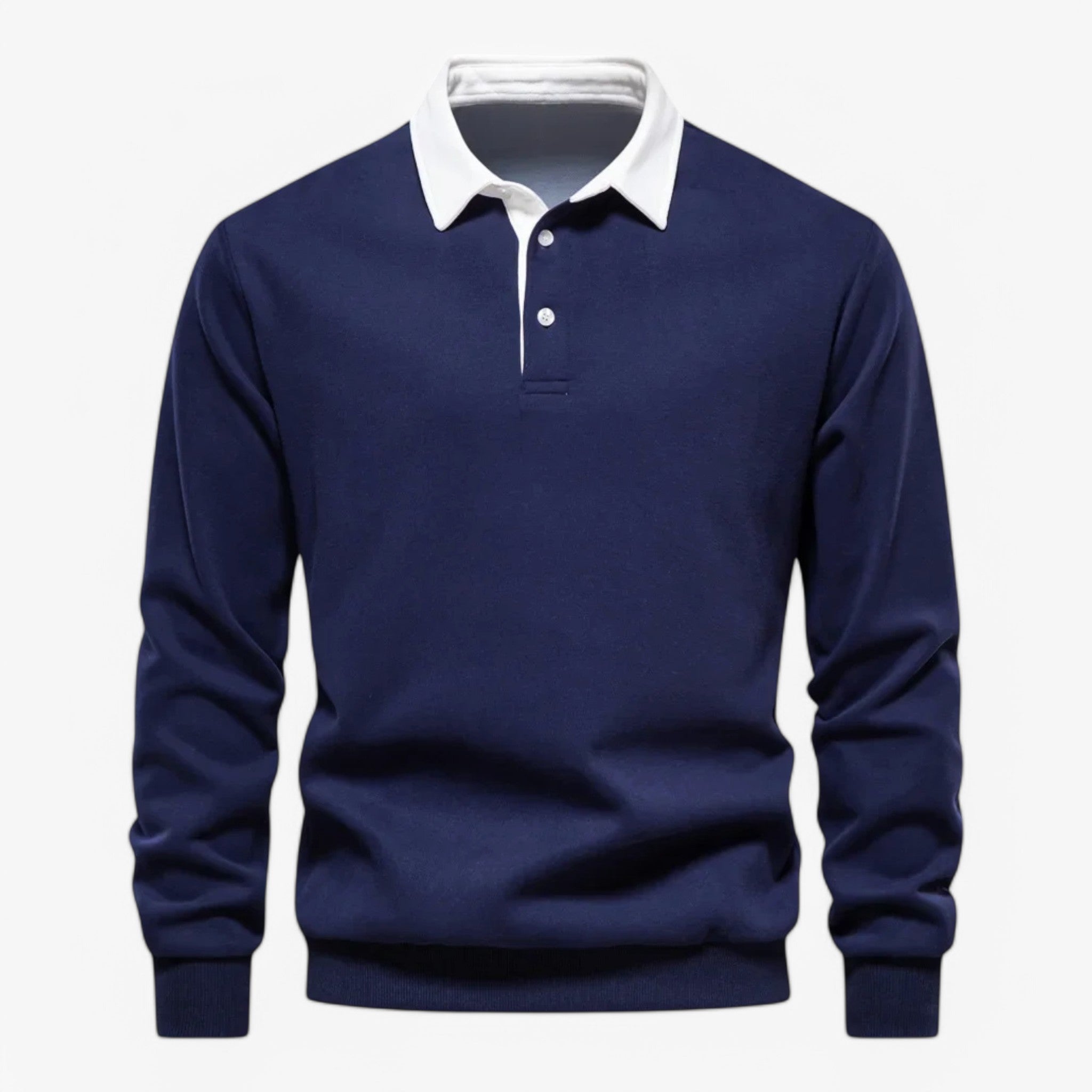 Victor | Stilfuld Polo-Sweater - Marineblå - men's fashion - {{ product_tags }