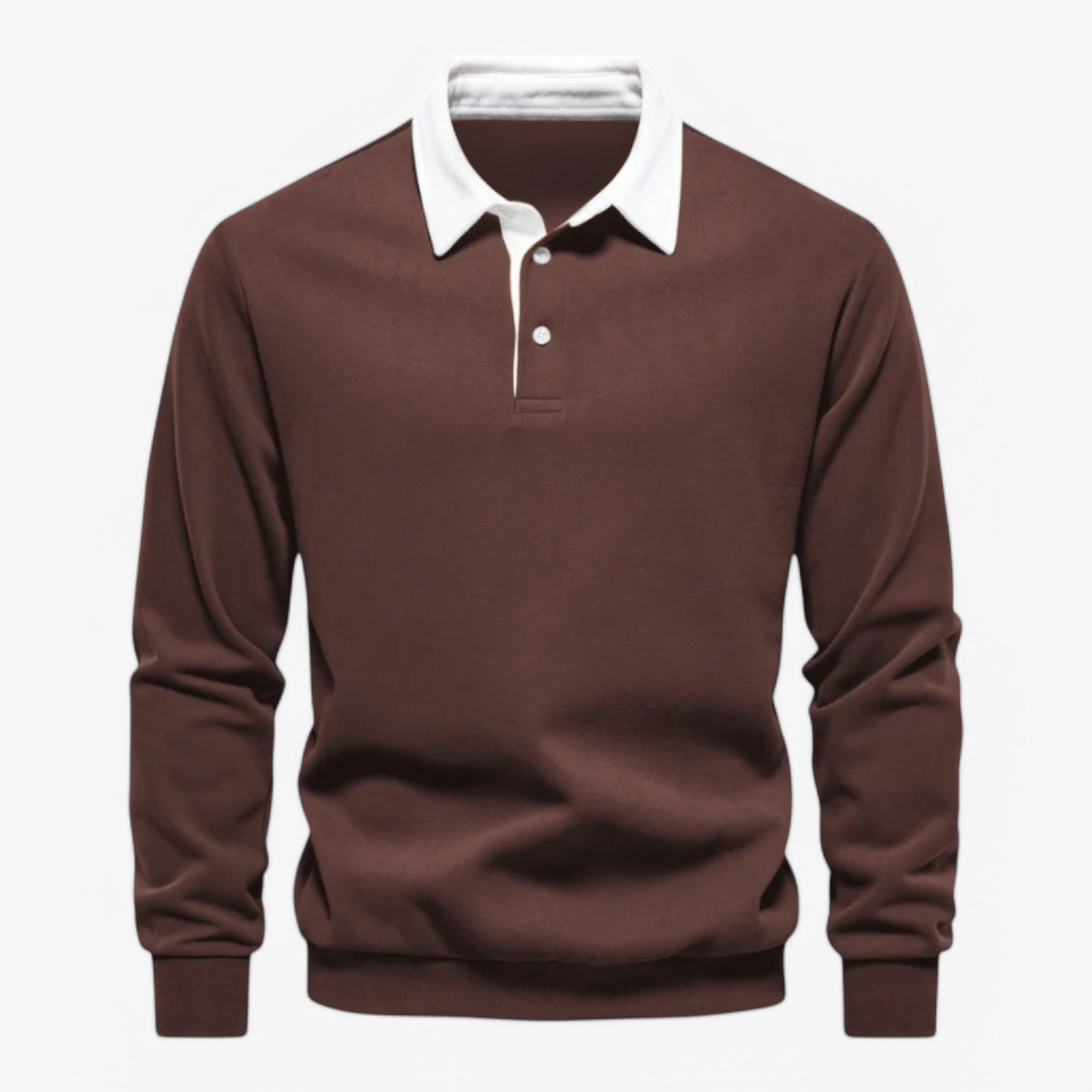 Steve | Stilfuld Polo-Sweater - Brun - Steve | Stilfuld Polo-Sweater - €25 - {{ product_tags }
