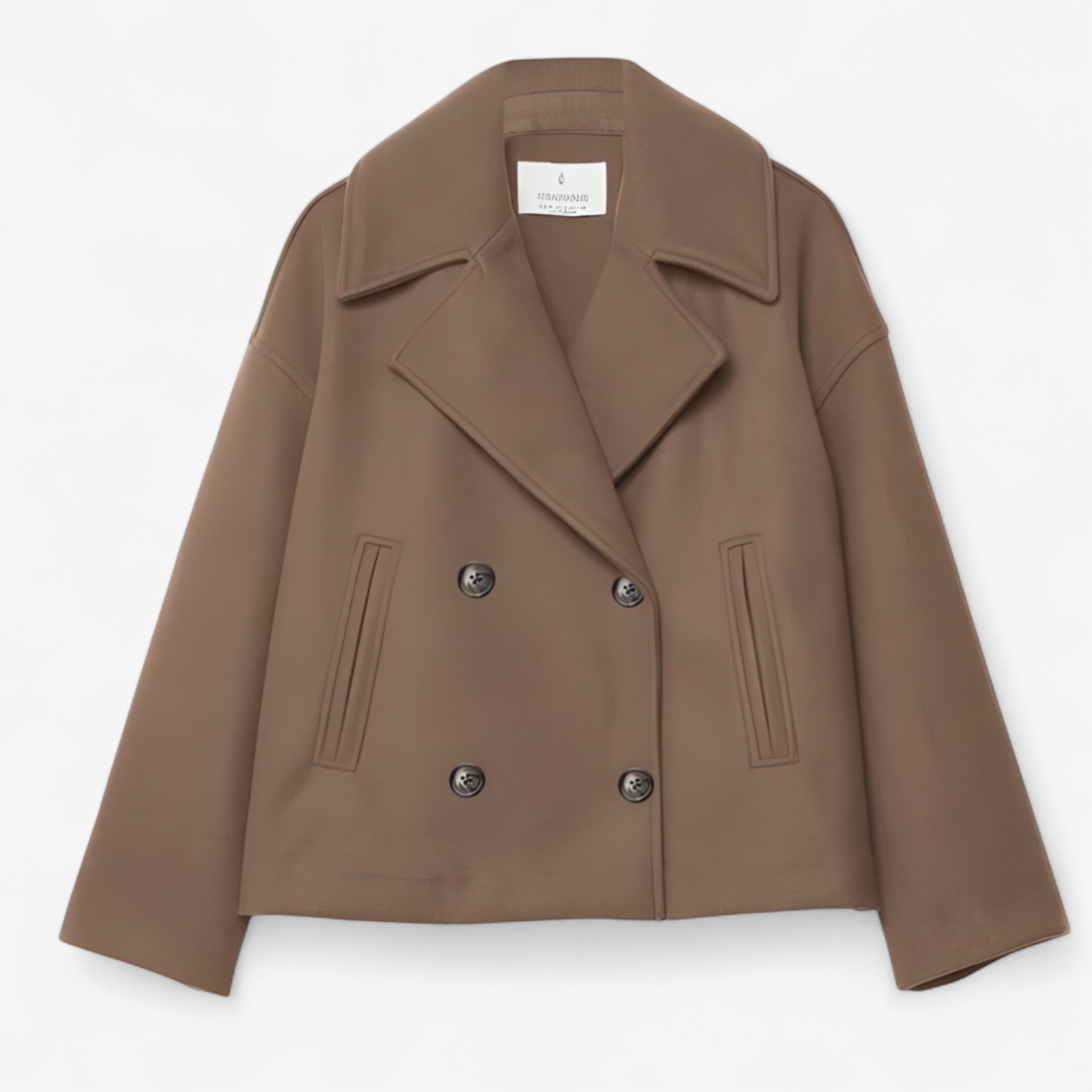 Estelle | Kort uldfrakke – Elegant varme - Brun - women's fashion - {{ product_tags }