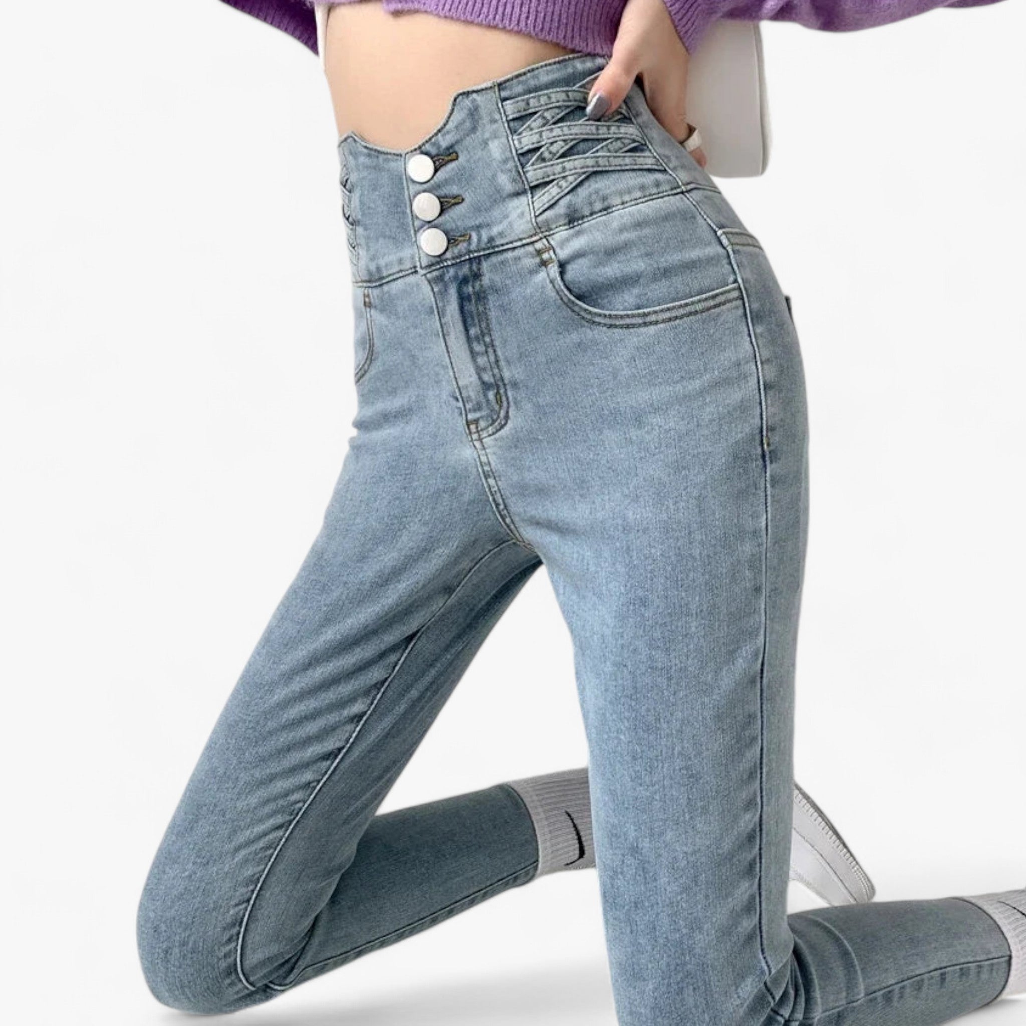 Nina | Skinny Pencil Jeans - Slim stretch for en flatterende pasform - - Nina | Skinny Pencil Jeans - Slim stretch for en flatterende pasform - €25 - {{ product_tags }
