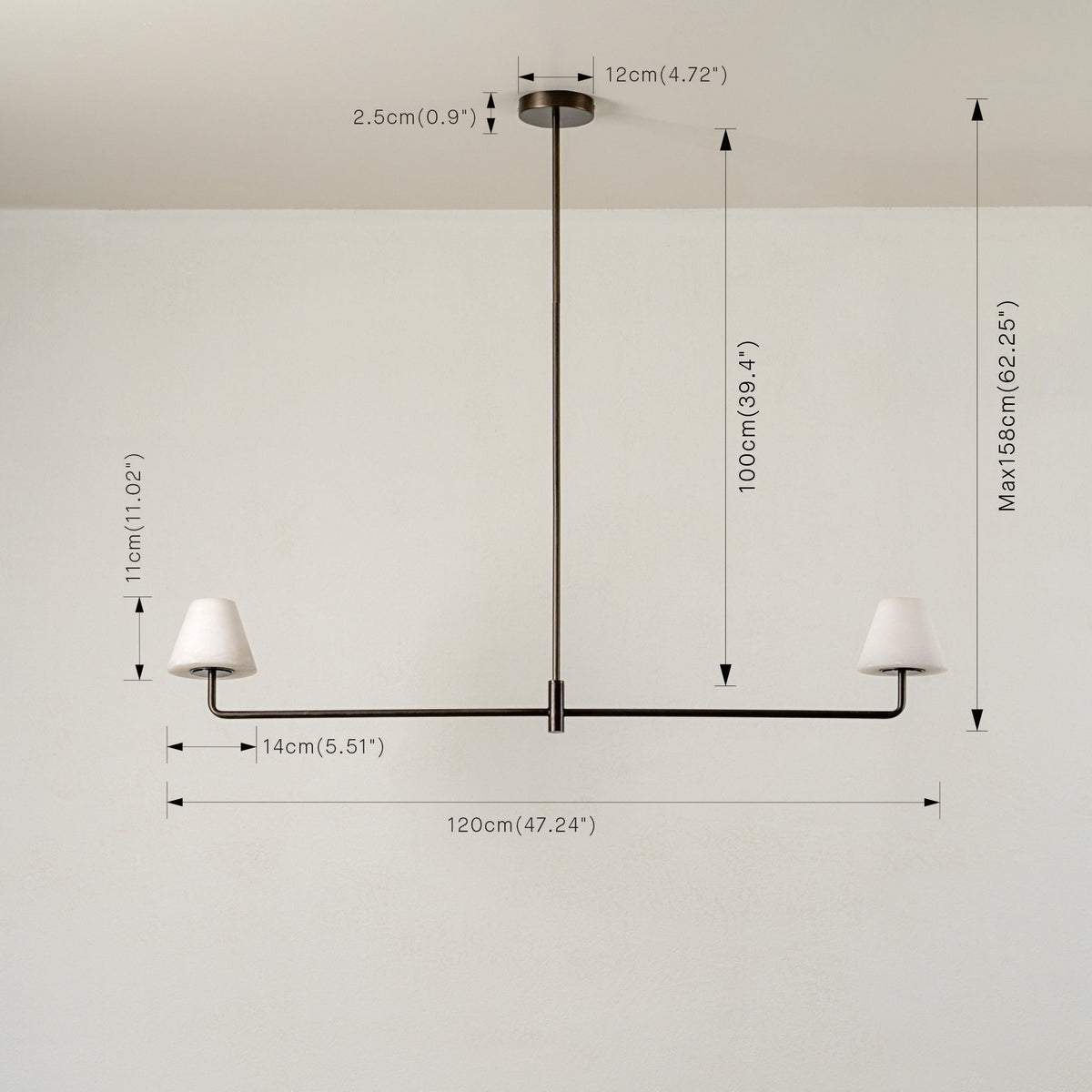 Alba Pendellampe i Alabast og Bronze - - Pendelleuchte - {{ product_tags }