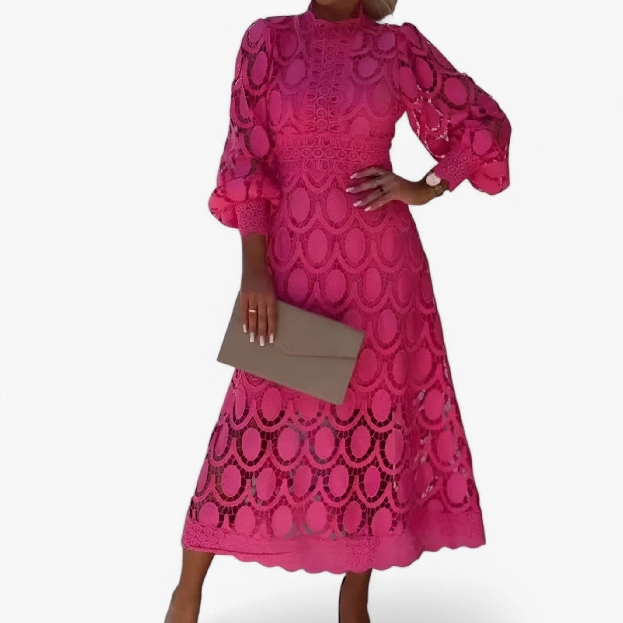 Lola | Elegant kjole - Lys lyserød - women's fashion - {{ product_tags }