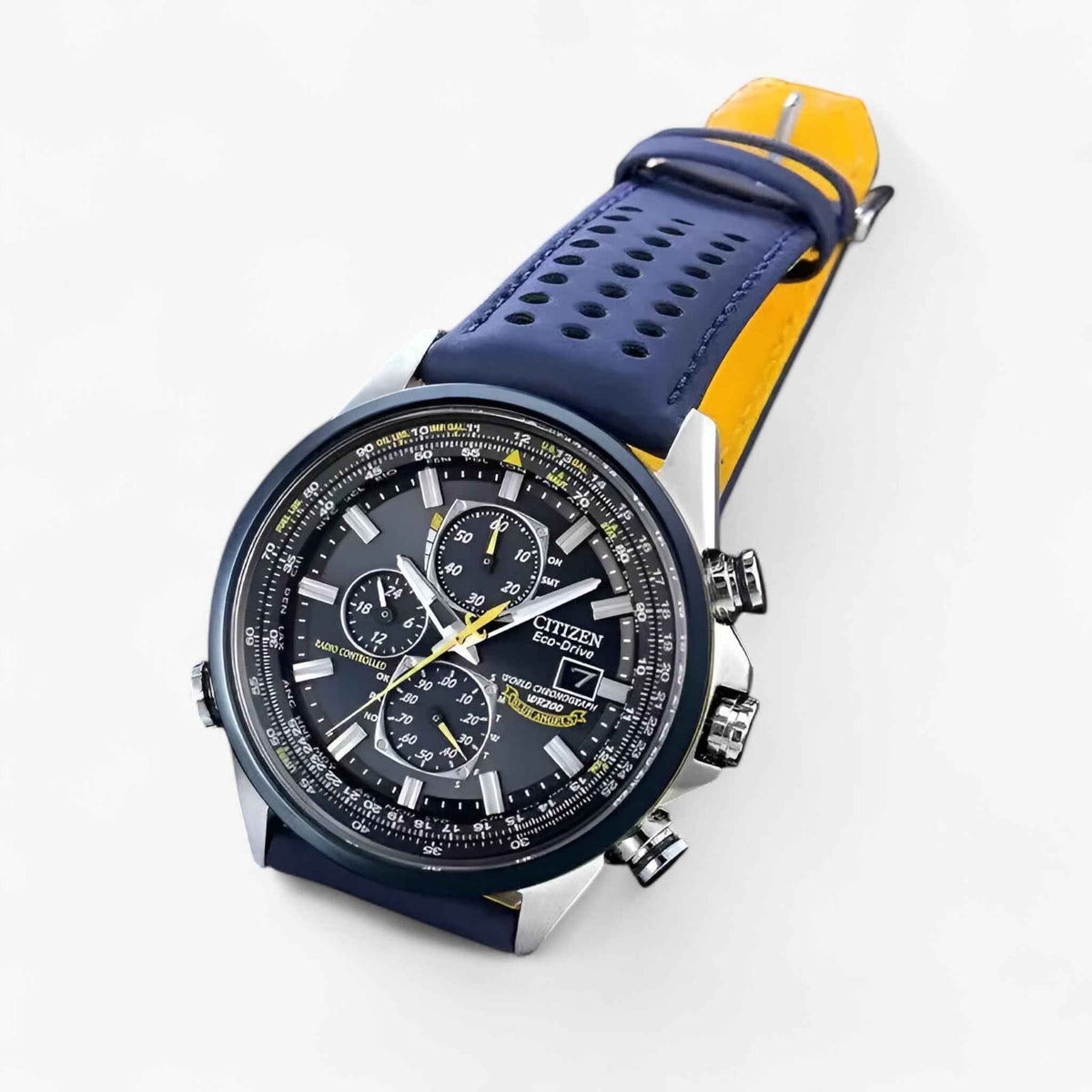 Herre Kronograf Ur MultiSteel 42mm – Stål Sølv, Blå Urskive