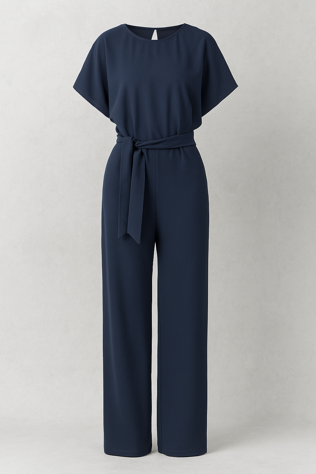 Wolff | Elegant dames jumpsuit med taljegjord og flydende ærmer - mørk blå - Wolff | Elegant dames jumpsuit med taljegjord og flydende ærmer- €25 - {{ product_tags }
