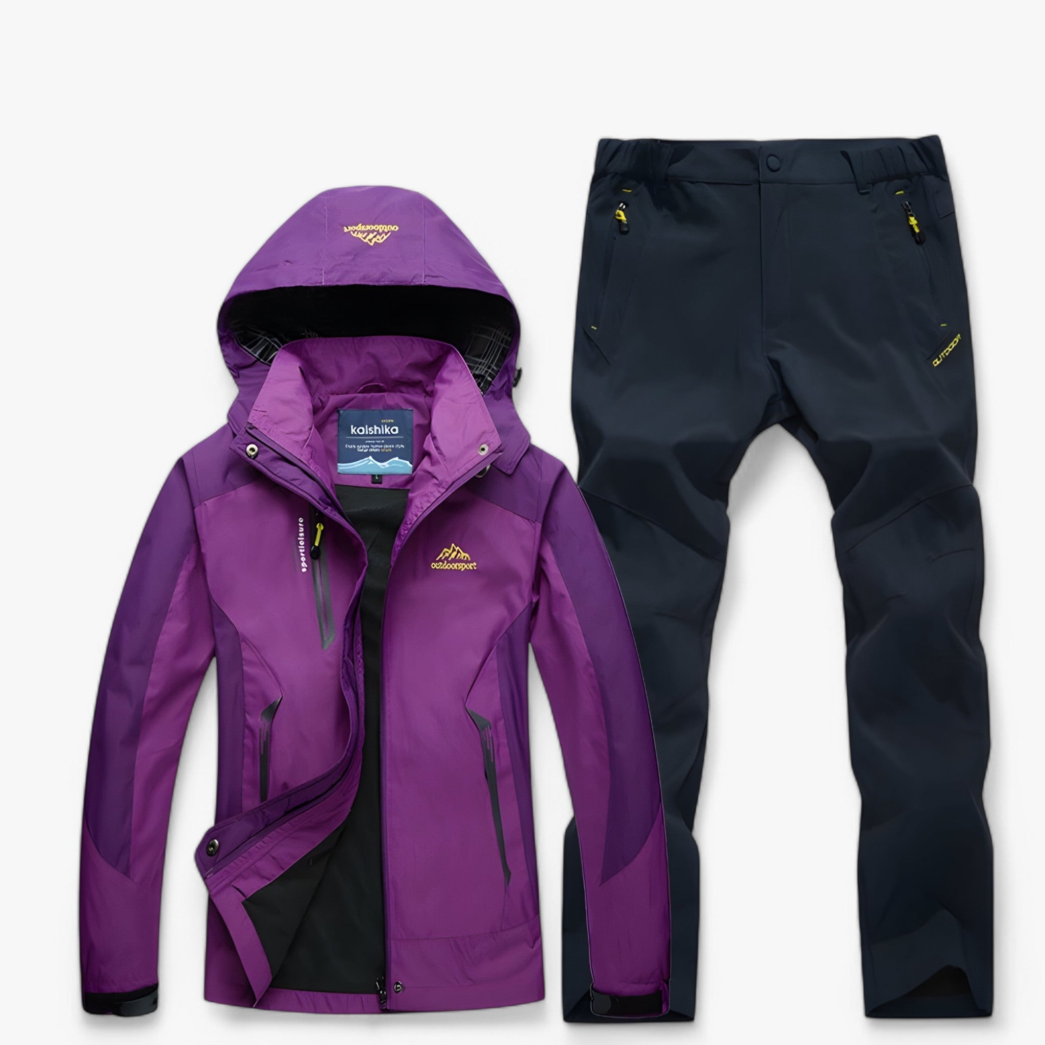 Vandtæt vandretursæt med jakke og bukser - Lilla grå - Vandtæt vandretursæt med jakke og bukser - €25 - {{ product_tags }