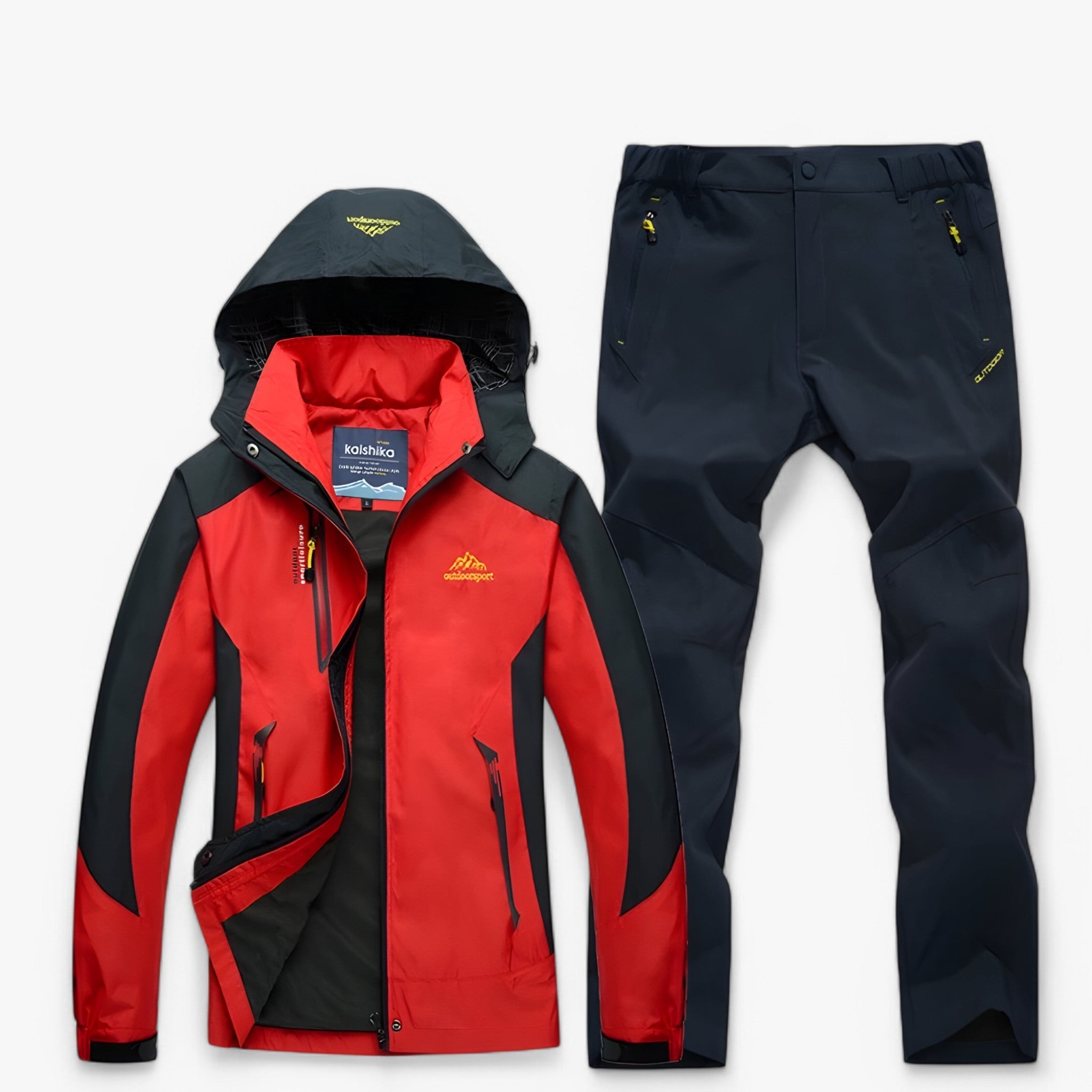 Vandtæt vandretursæt med jakke og bukser - Rødlig grå - Vandtæt vandretursæt med jakke og bukser - €25 - {{ product_tags }