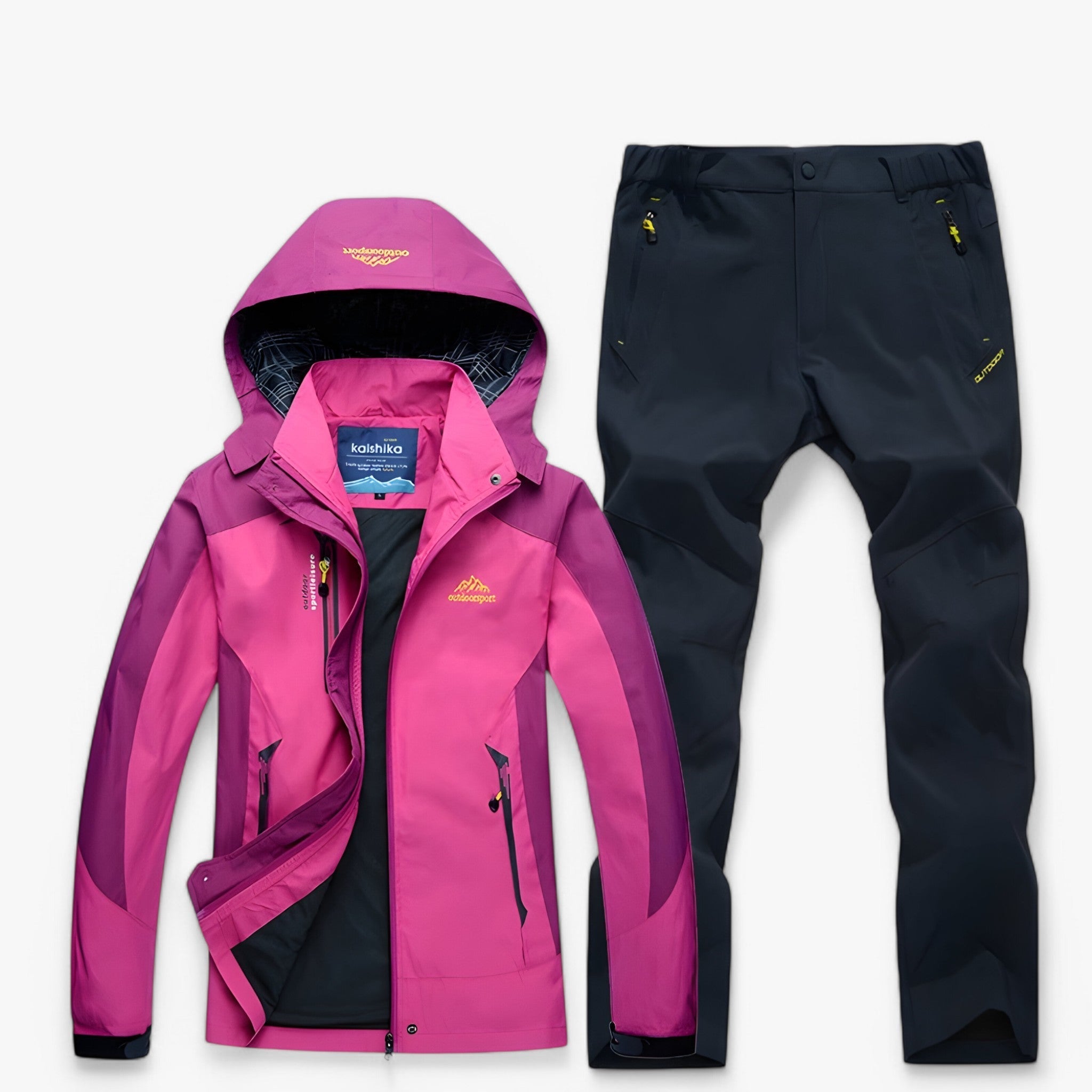 Vandtæt vandretursæt med jakke og bukser - Lyserød grå - Vandtæt vandretursæt med jakke og bukser - €25 - {{ product_tags }