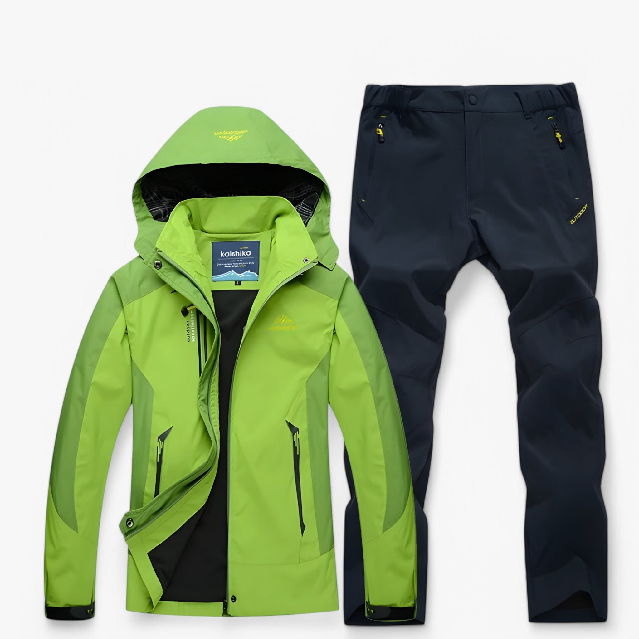 Vandtæt vandretursæt med jakke og bukser - Grønlig grå - Vandtæt vandretursæt med jakke og bukser - €25 - {{ product_tags }